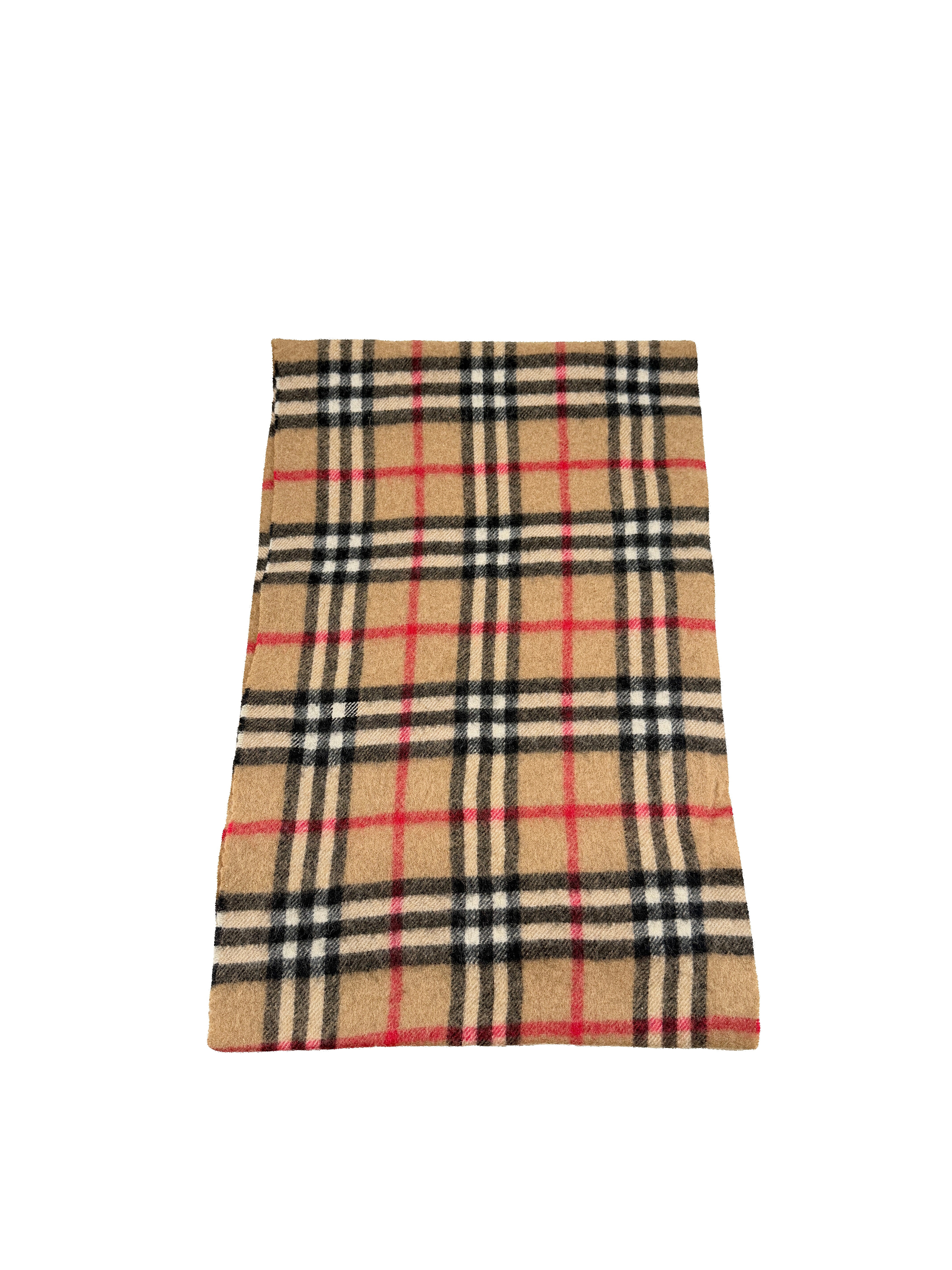 Burberry vintage brown classic plaid lambswool scarf