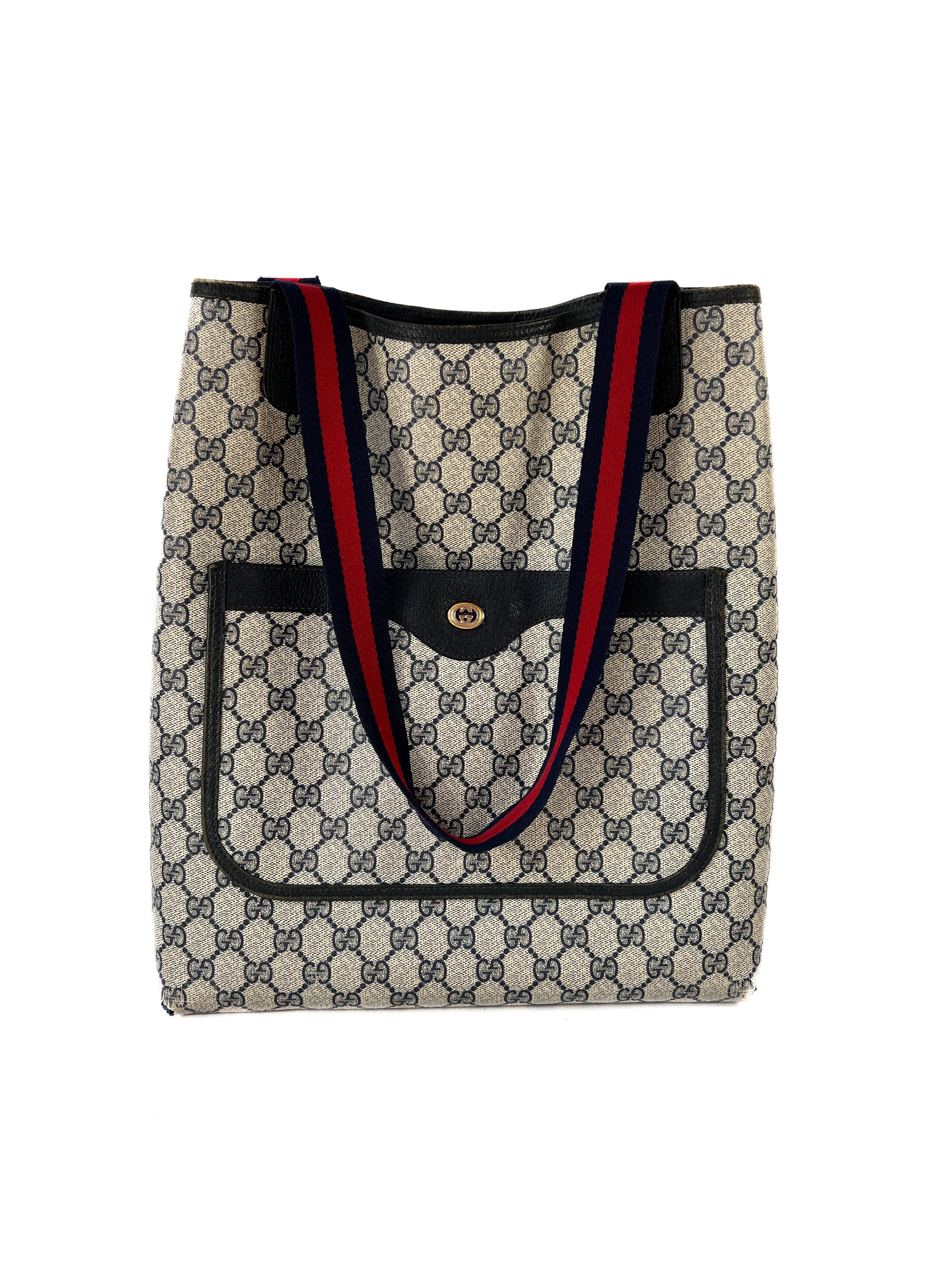 Gucci old Sherry line Ophidia blue monogram tote