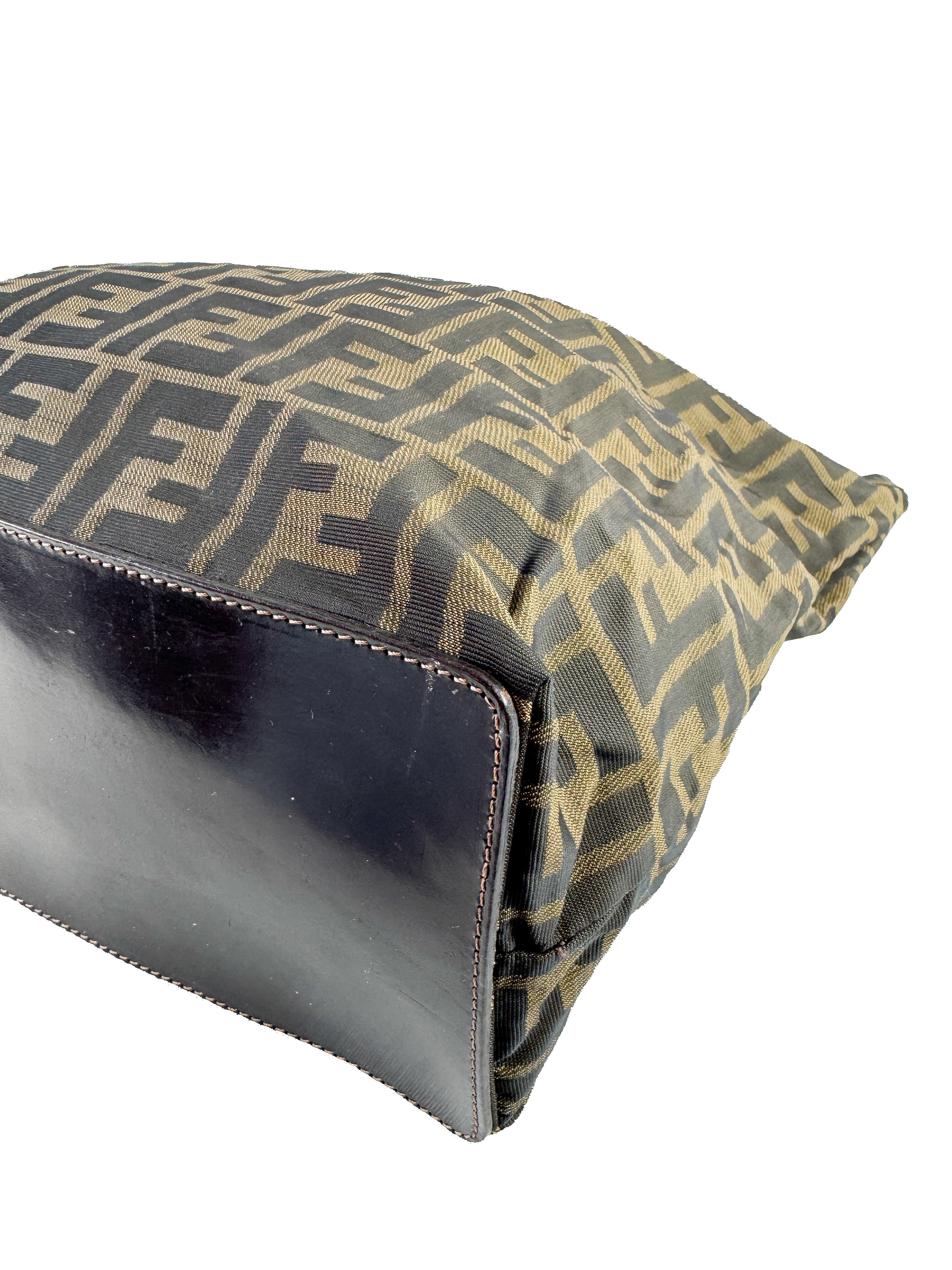 Fendi olive Zucca nylon tote 2288-26598-008