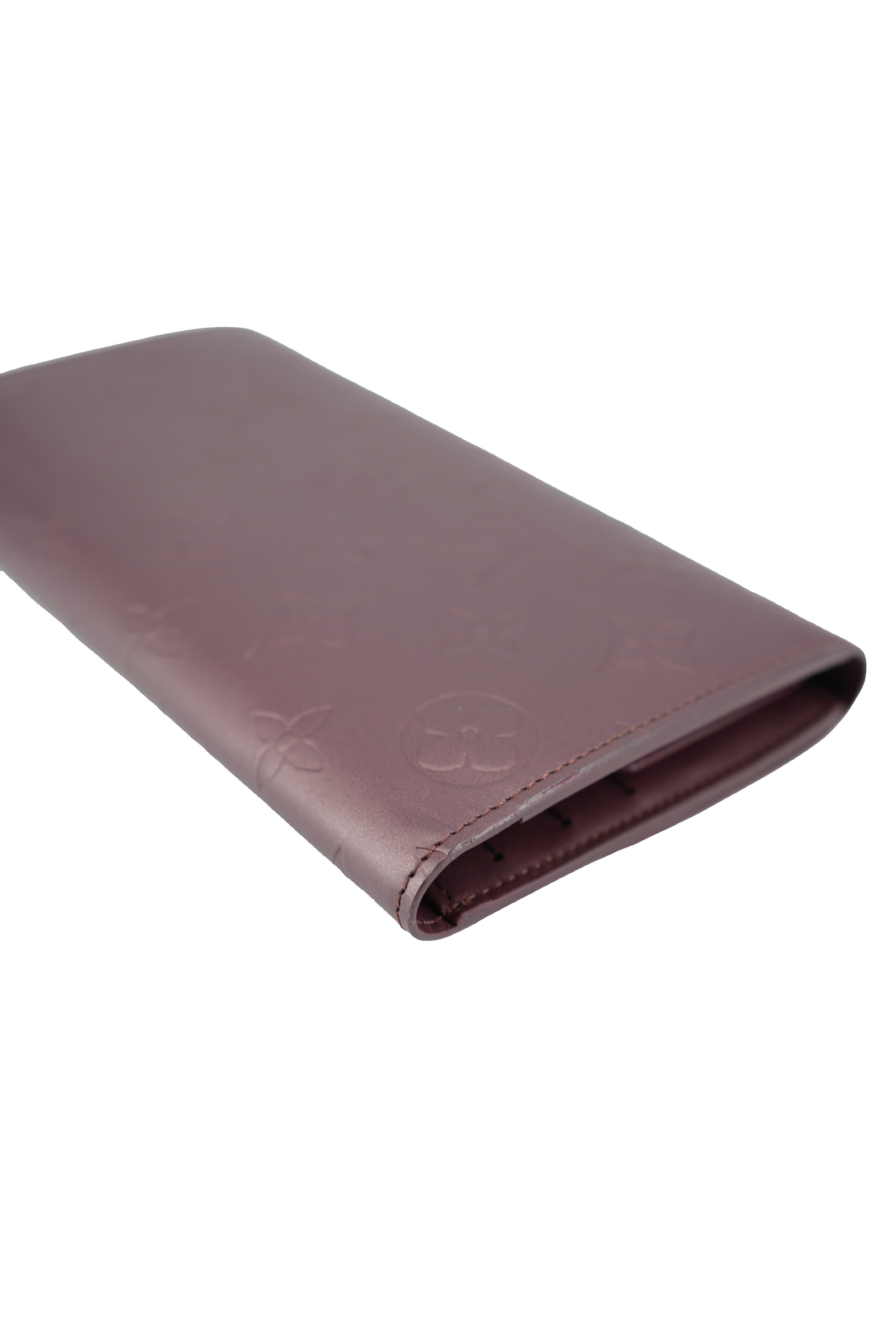 Louis Vuitton burgundy matte vernis Sarah wallet TH0072
