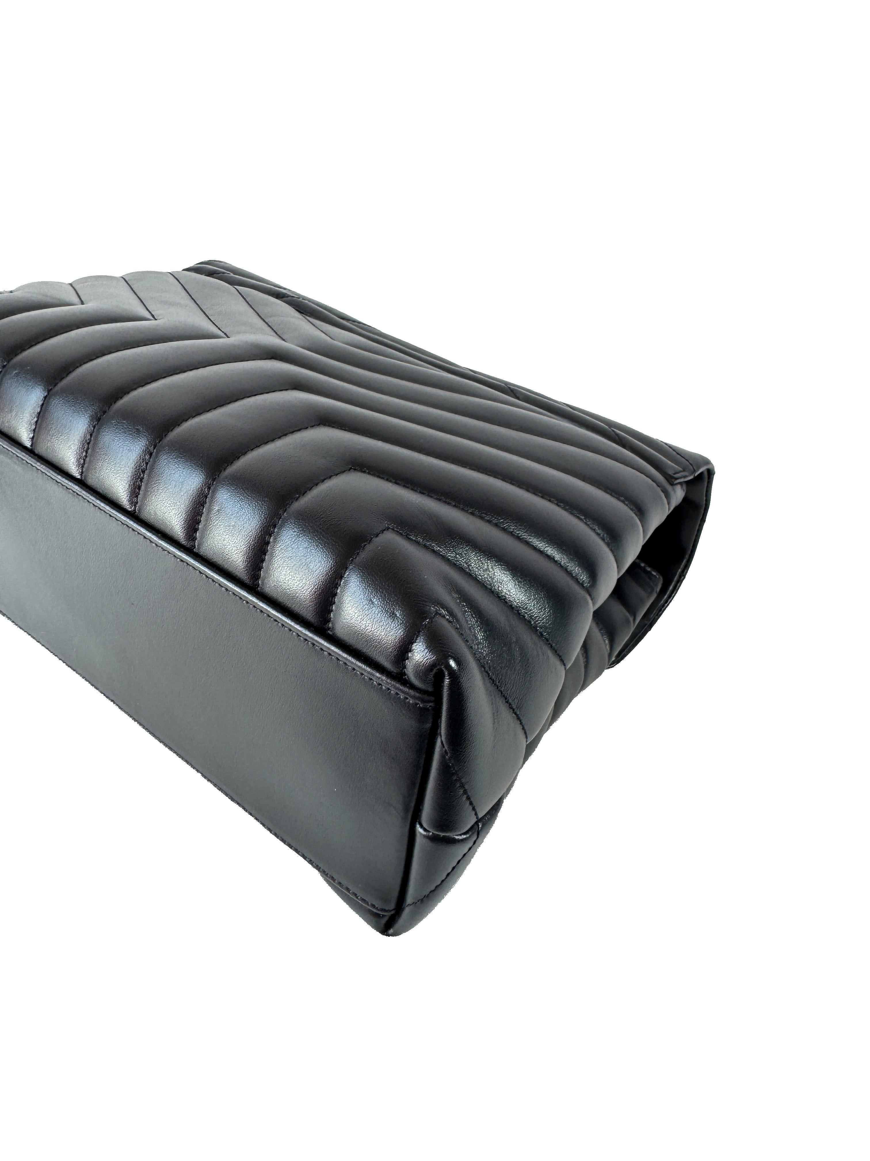 Saint Laurent Medium LouLou Black Matelasse Shoulder Bag AIM374946-0721