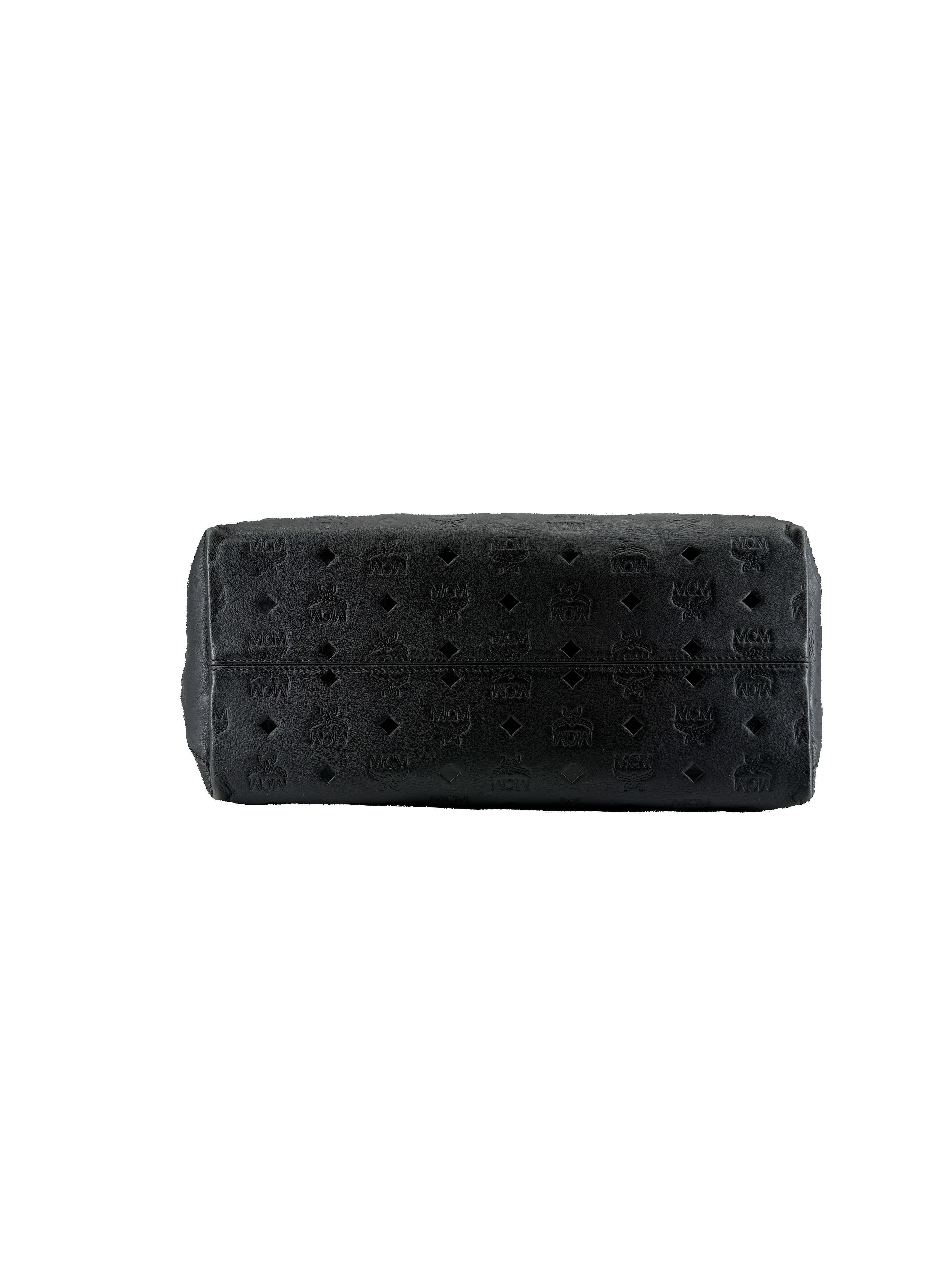 MCM black leather Klara hobo