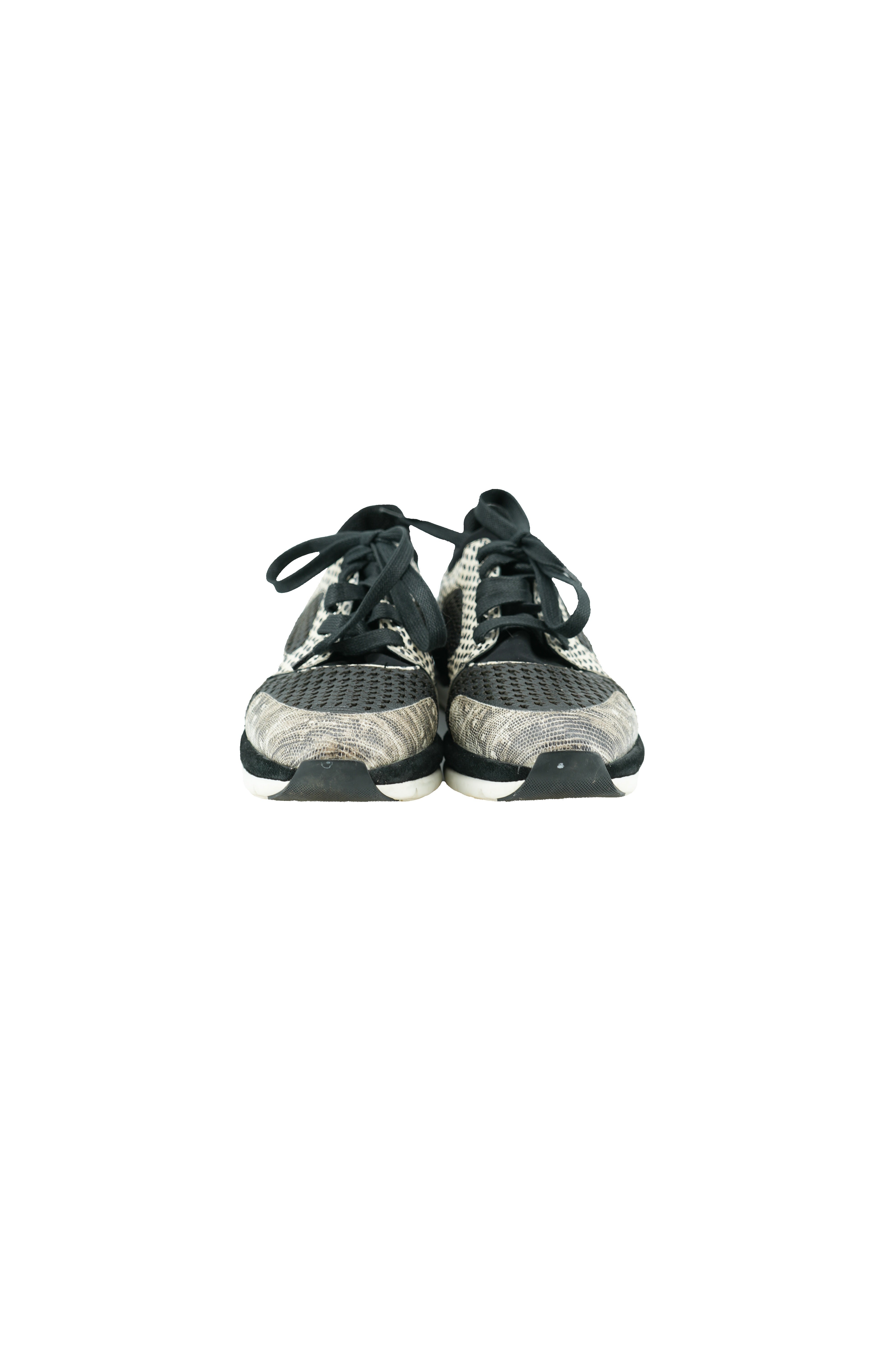 Salvatore Ferragamo snake print leather suede sneakers size 38.5