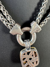 David Yurman sterling silver 18k gold garnet & diamonds Albion pendant necklace