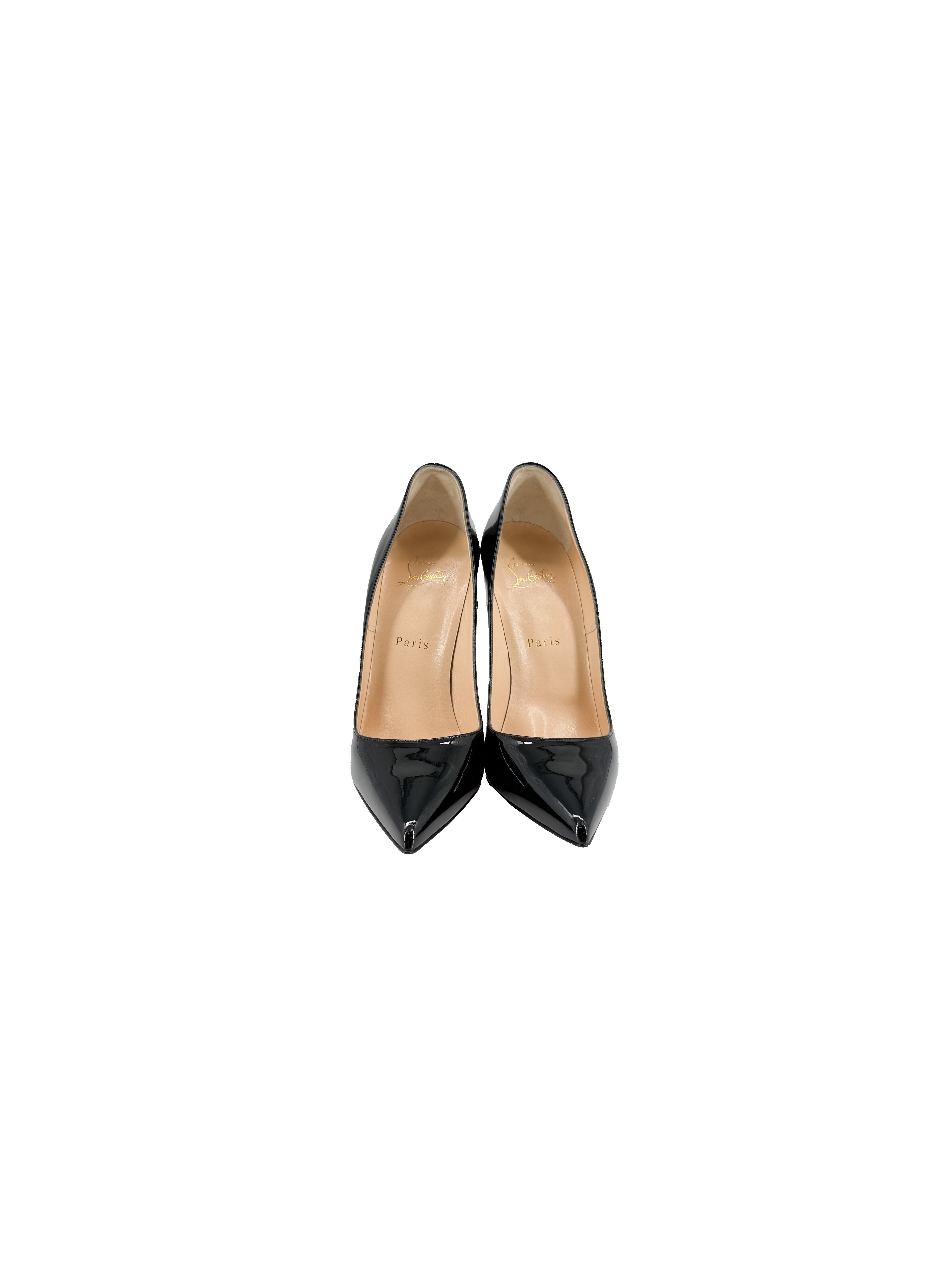 Christian Louboutin black patent leather So Kate 120 pumps size 38.5 BOX
