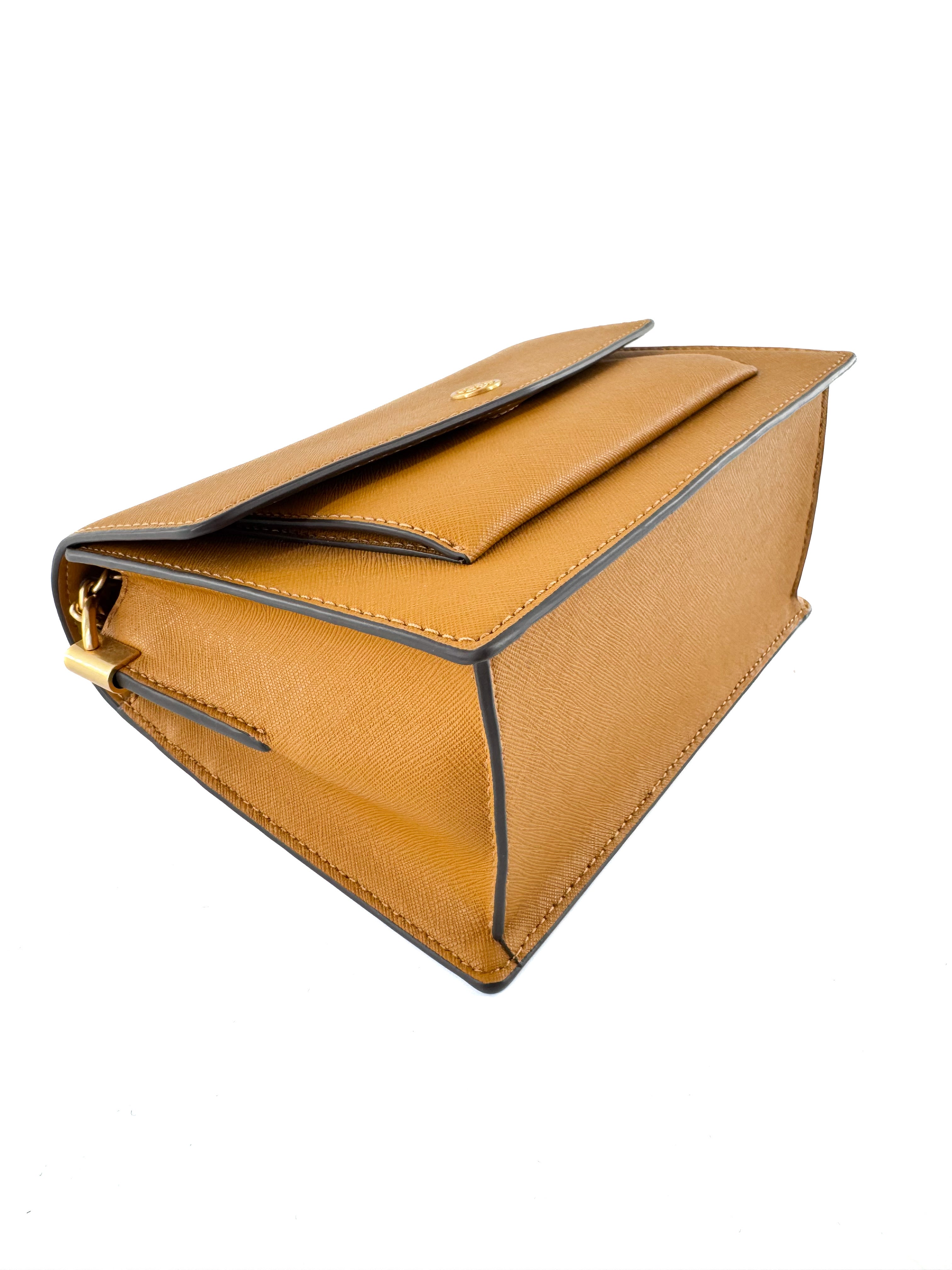 Tory Burch mustard yellow Robinson convertible shoulder bag