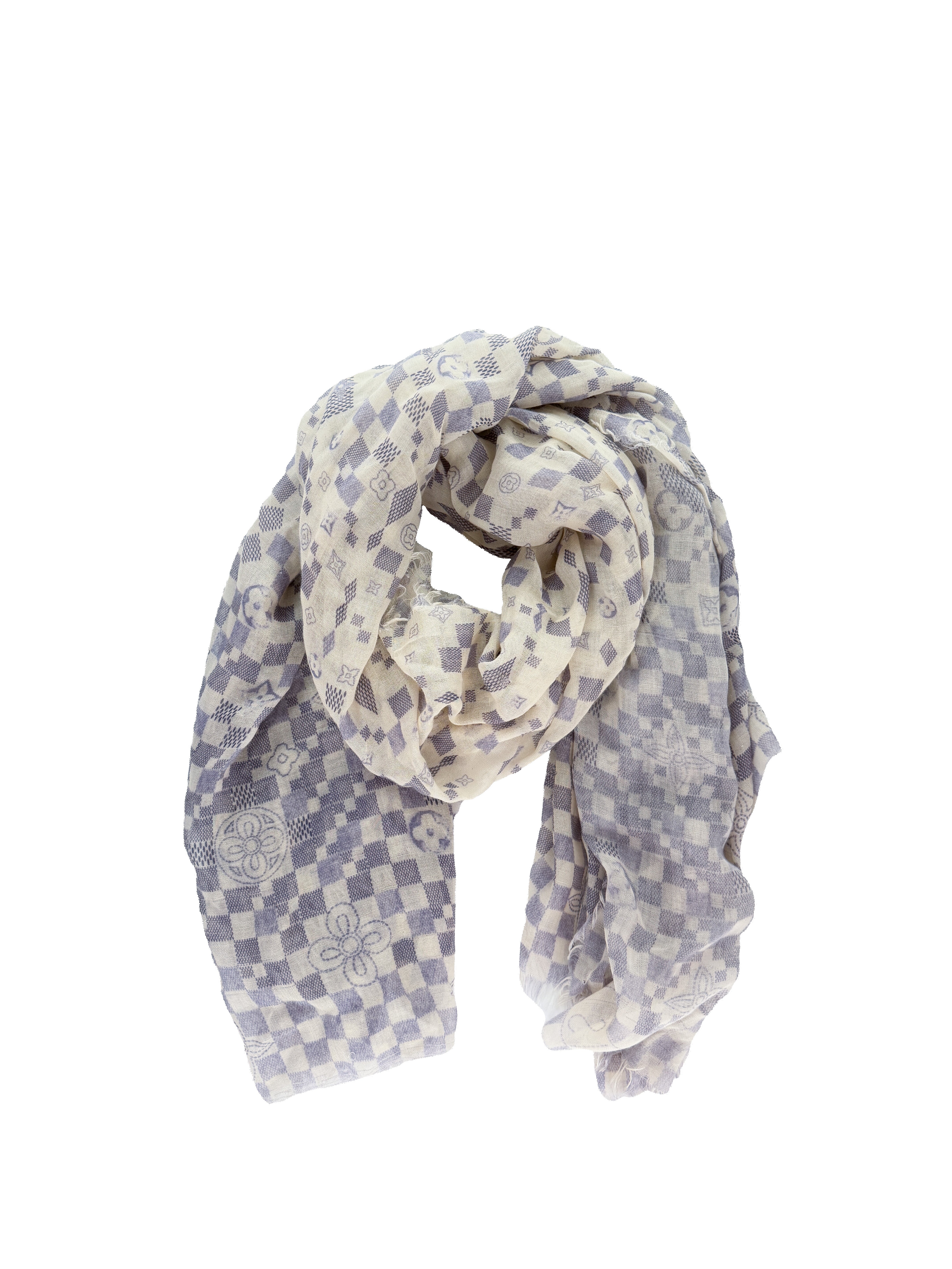 Louis Vuitton damier azur scarf 402470 *as is*