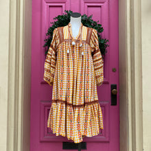 Dodo Bar Or yellow white check dress size M