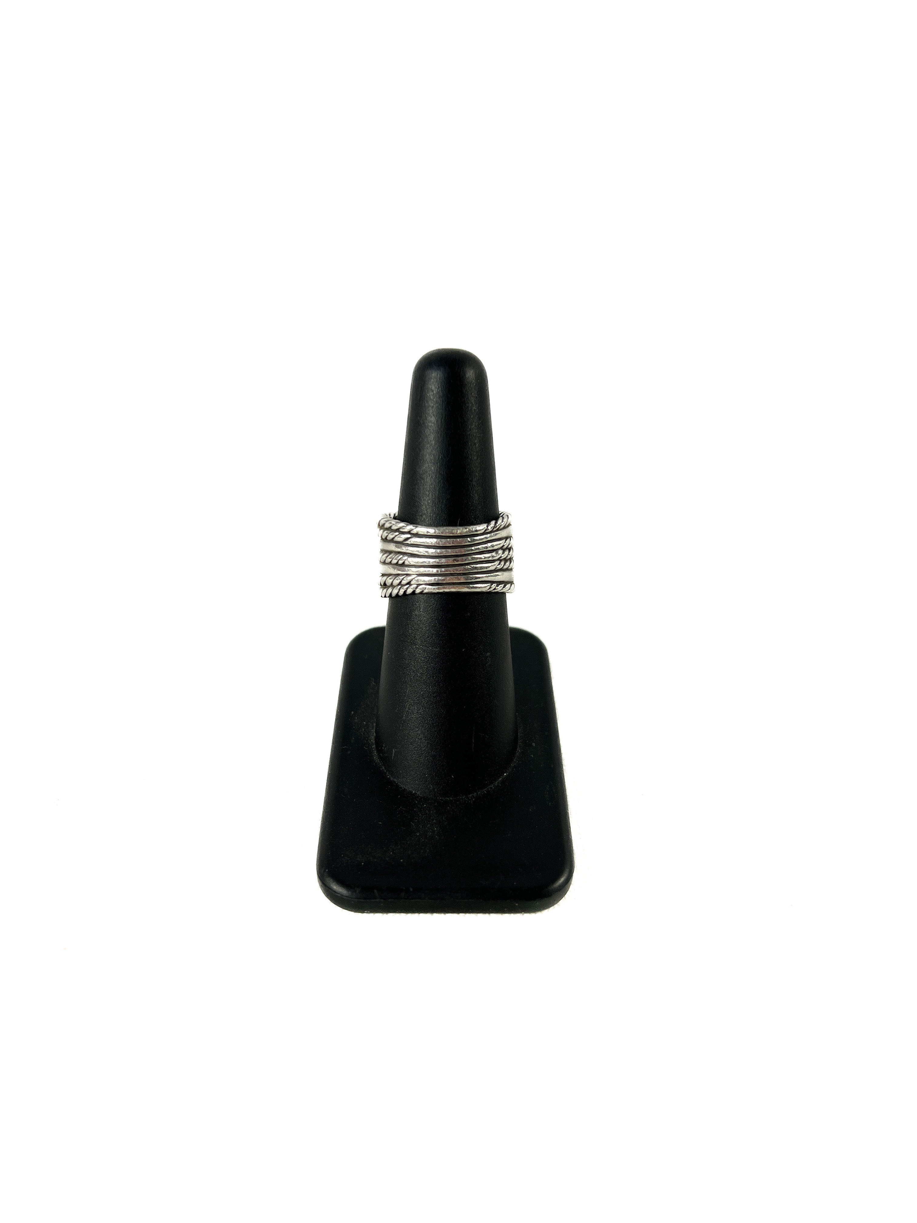 David Yurman sterling silver & gold double x crossover ring retail $450