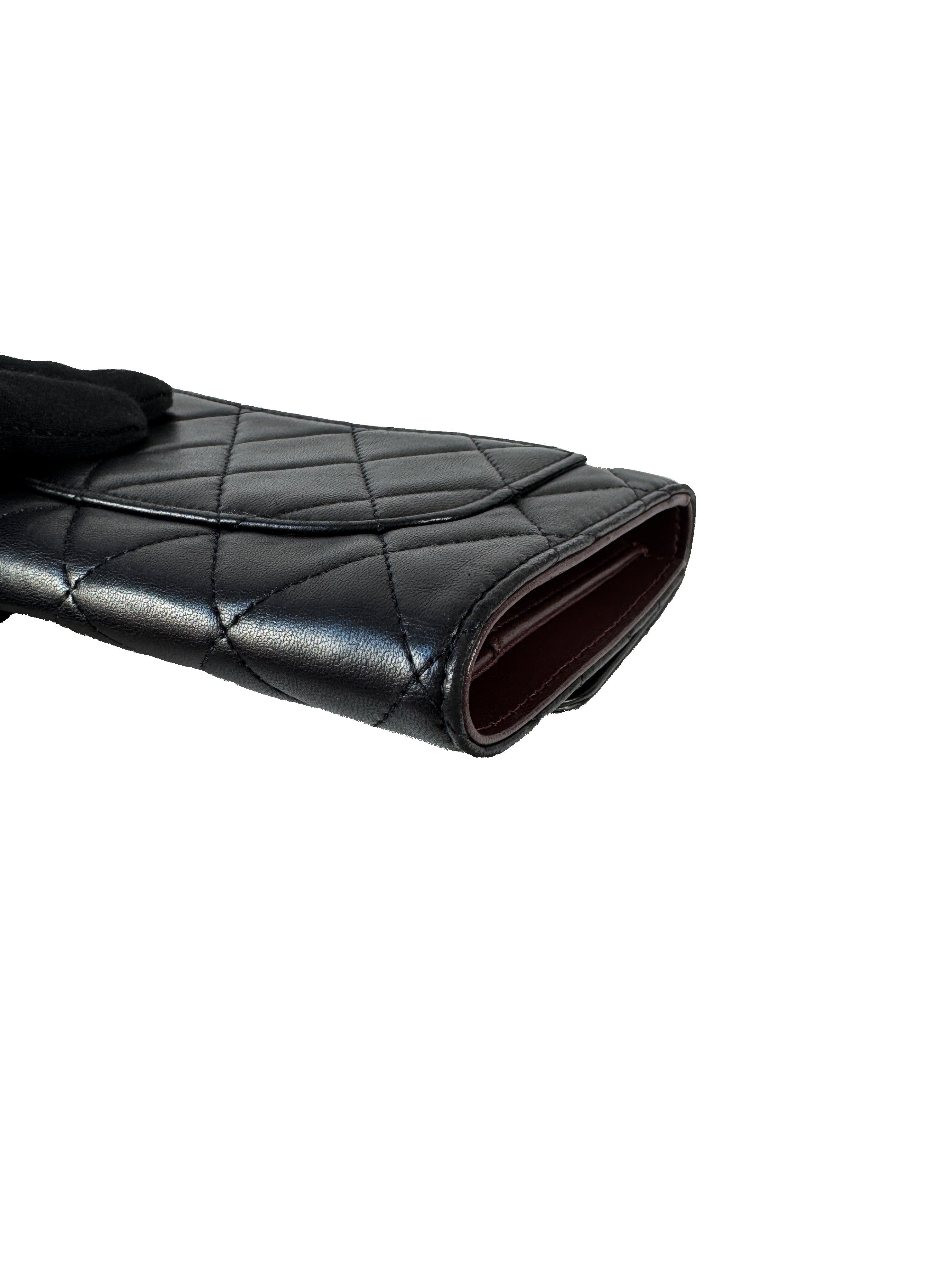 Chanel black lambskin flap full wallet 20072165