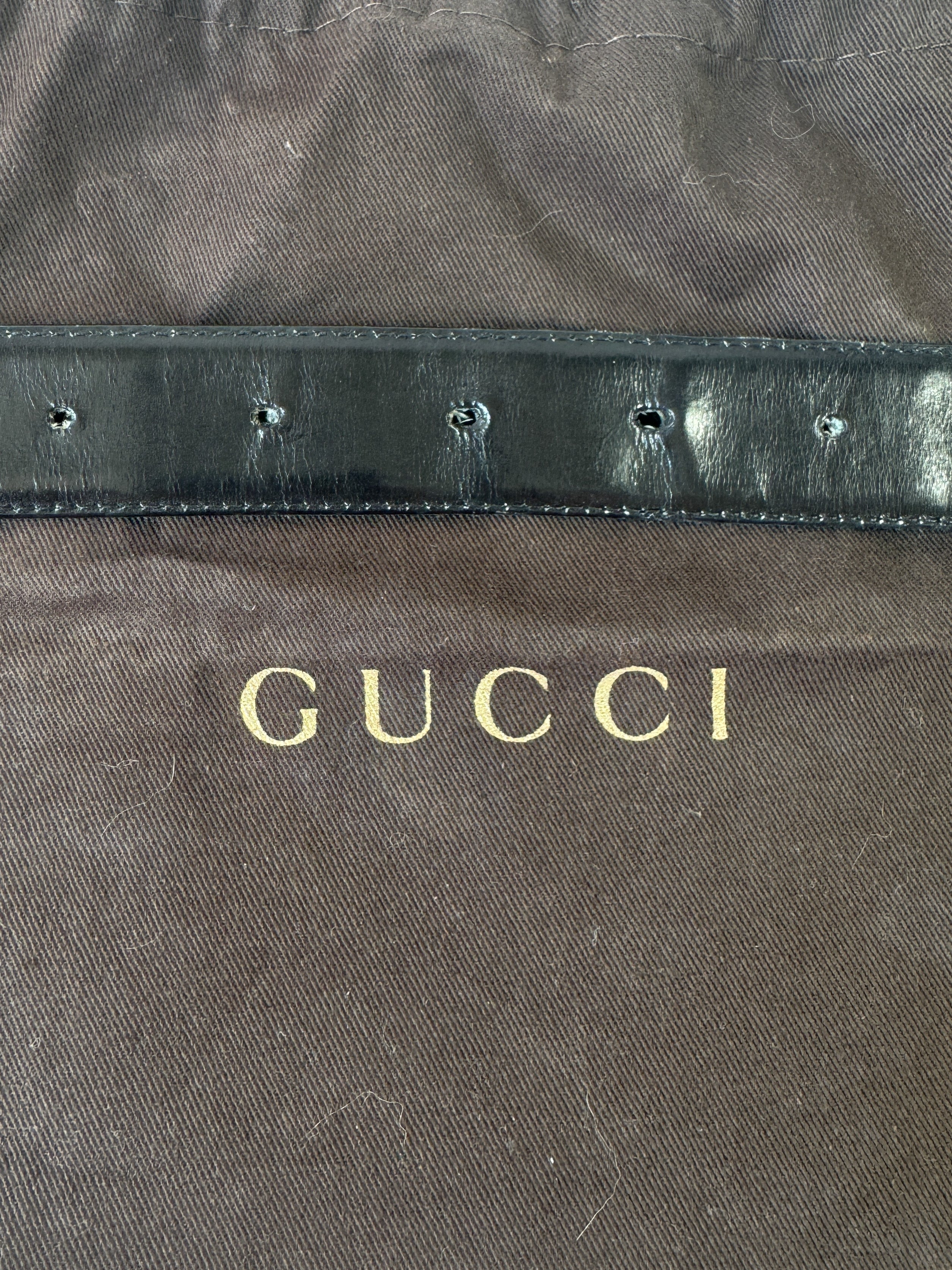 Gucci vintage black/brown leather reversible belt