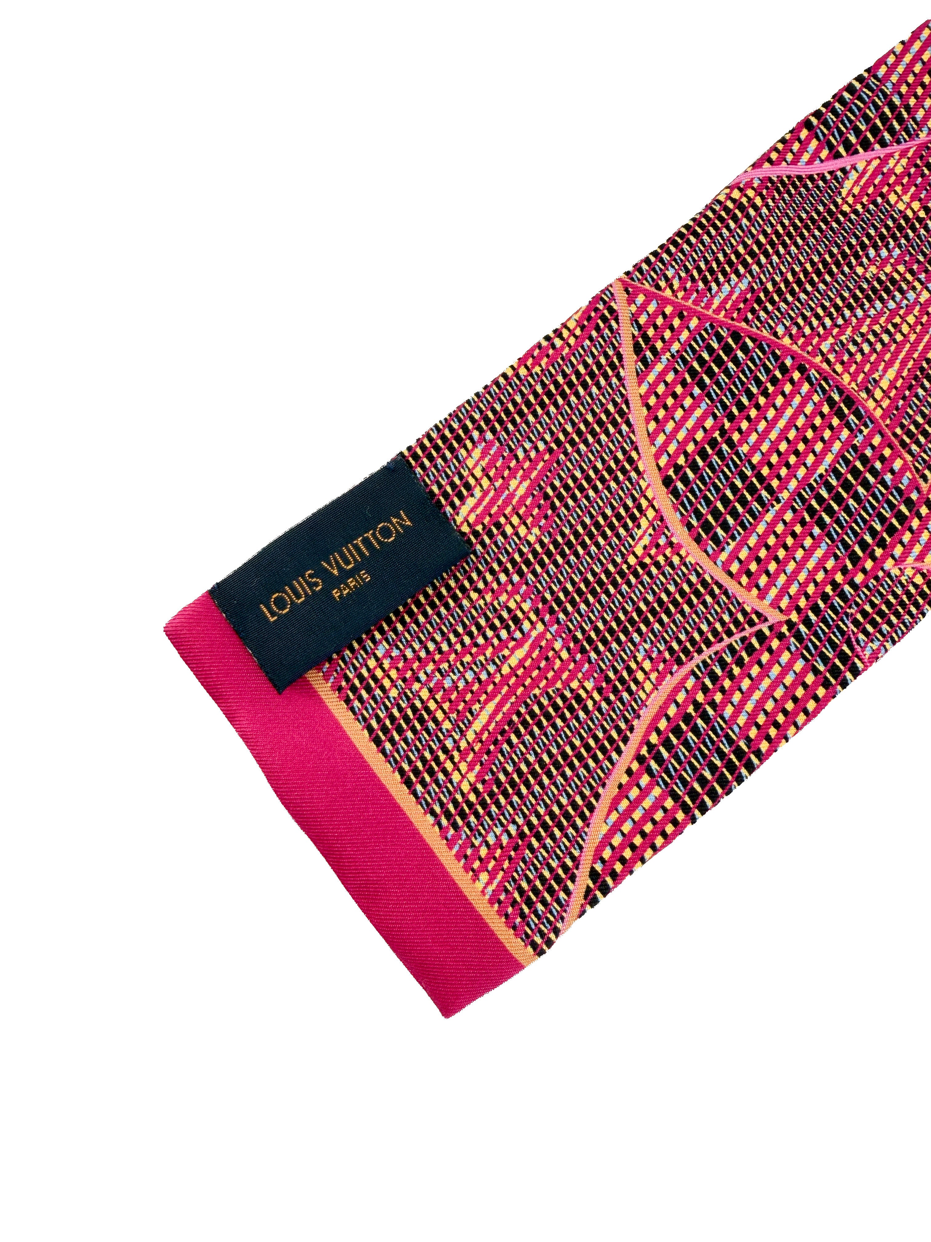 Louis Vuitton pink damier pop print bandeau twilly
