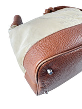 Burberry cream/brown logo canvas bucket bag