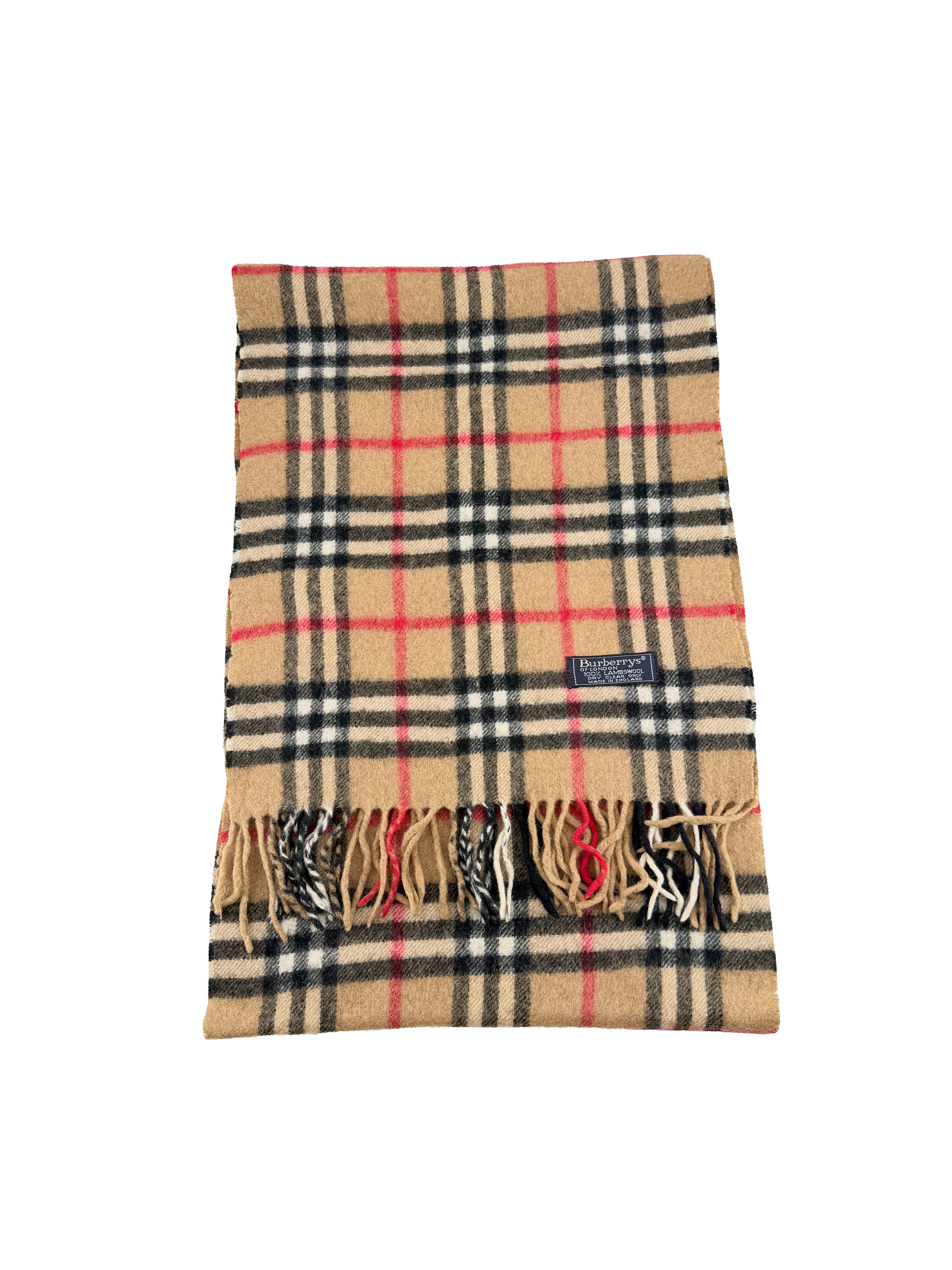 Burberry vintage brown classic plaid lambswool scarf