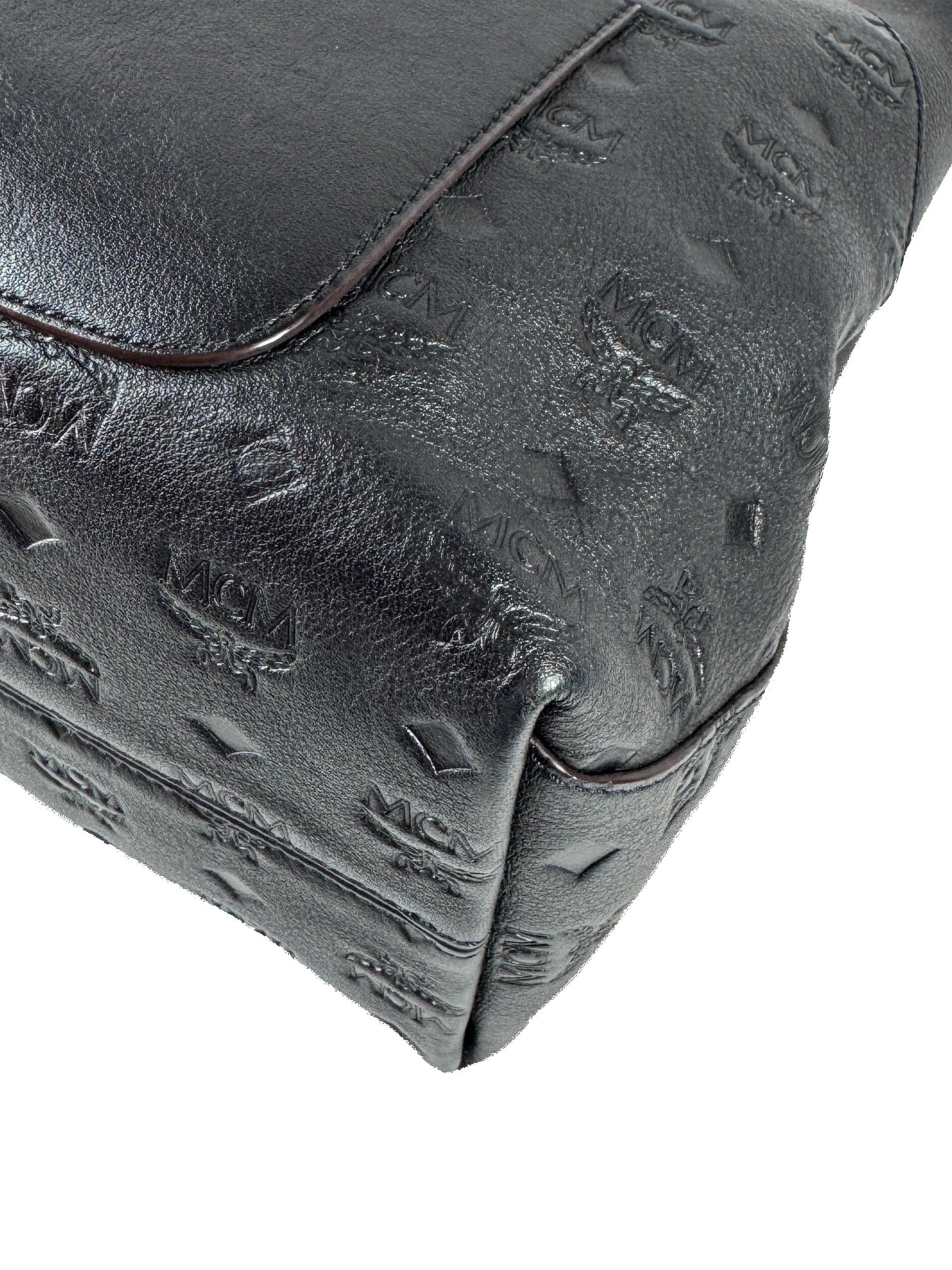 MCM black leather Klara hobo