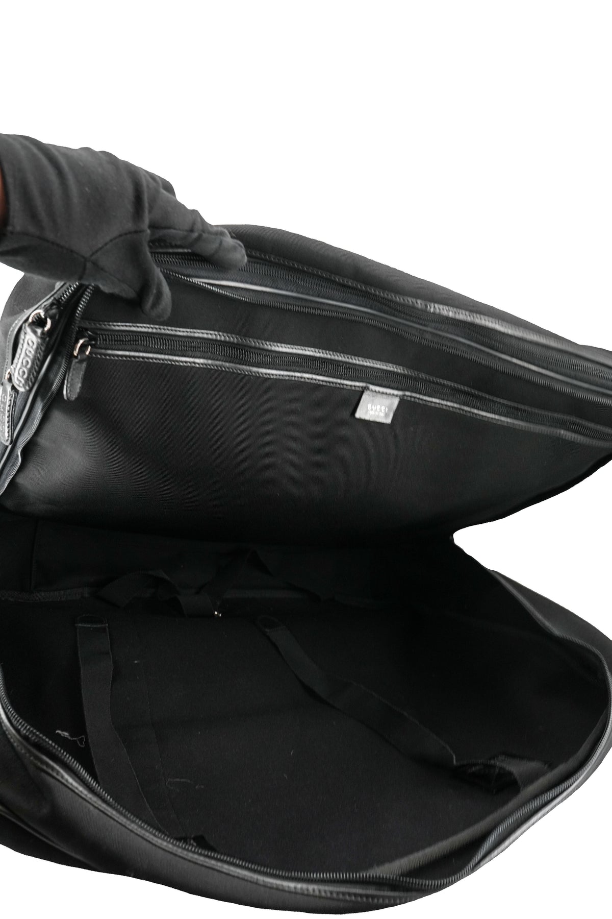 Gucci black canvas soft suitcase