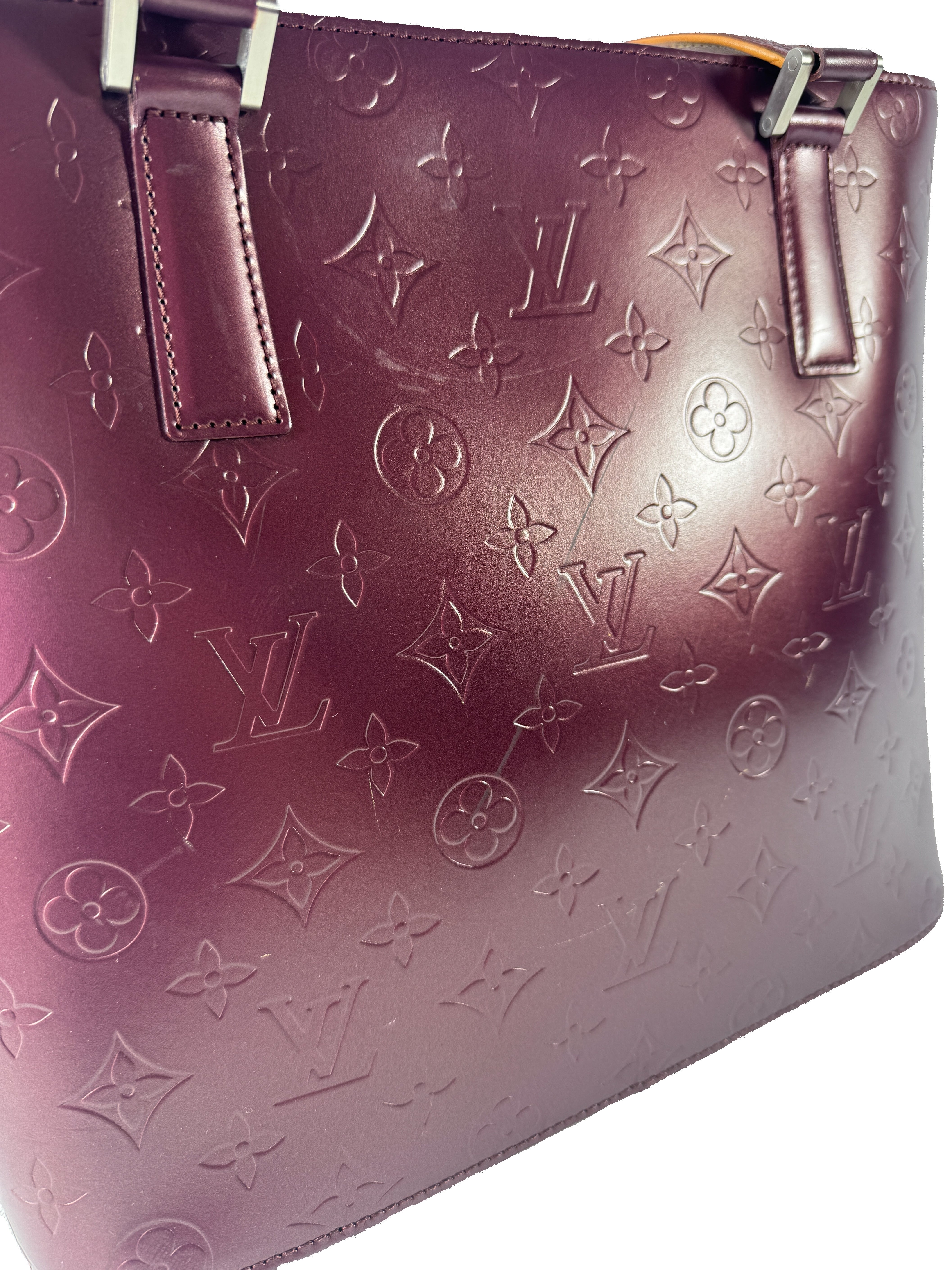 Louis Vuitton purple matte vernis Stockton tote  CA0023