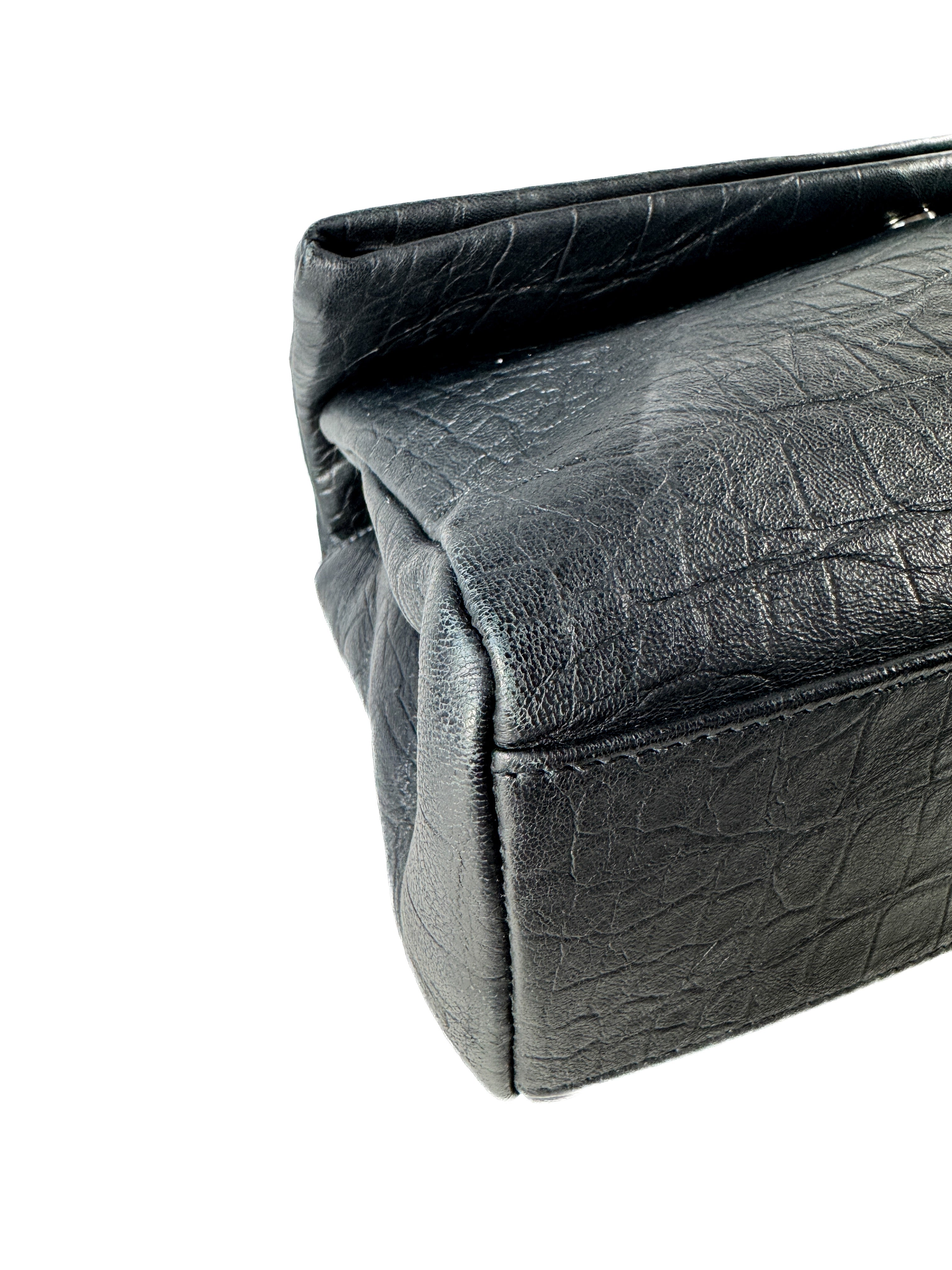 Saint Laurent black croc embossed West Hollywood bag GAB 574106 Y0719