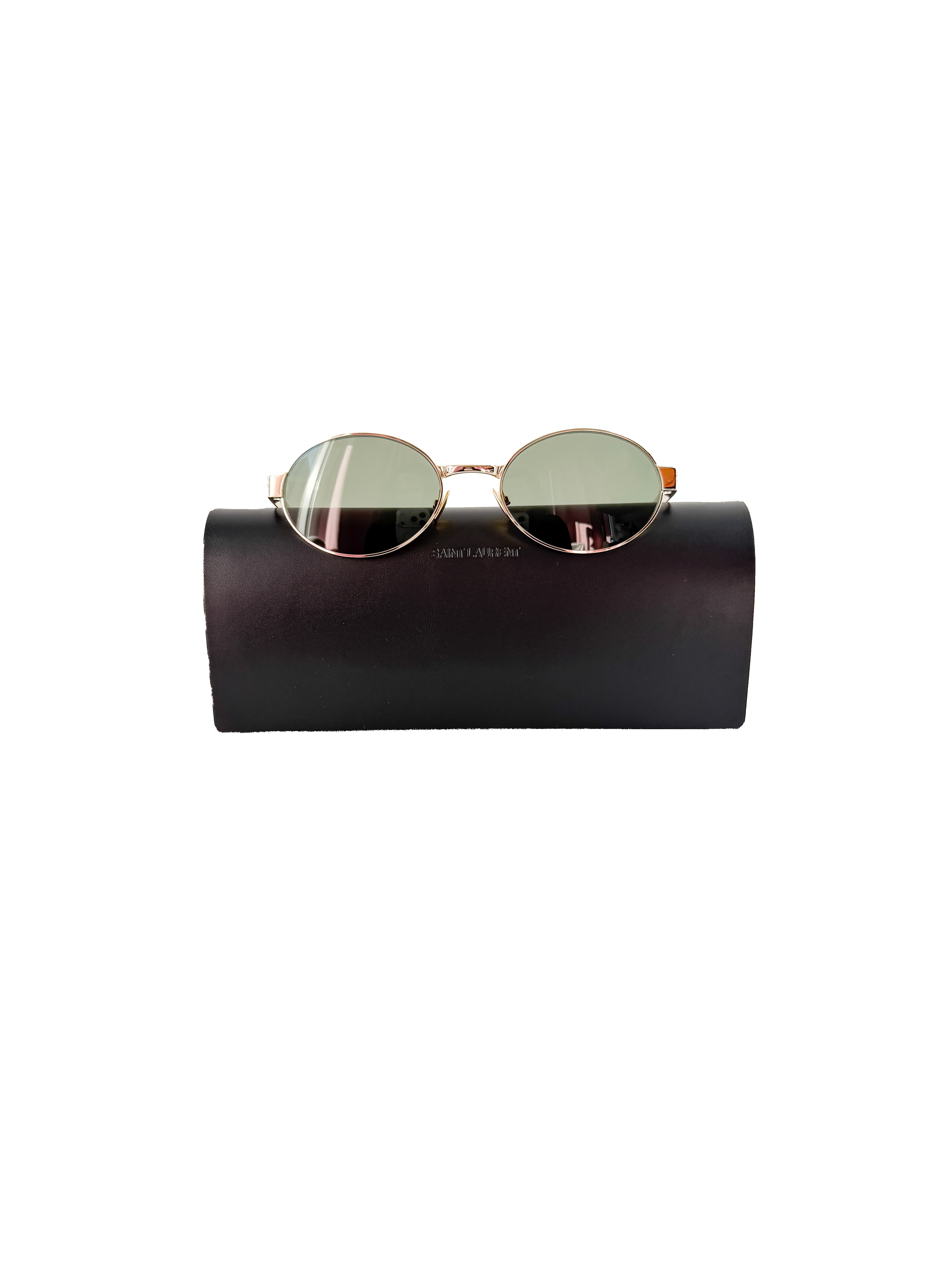 Saint Laurent gold tone oval sunglasses SL 692 R41B402440