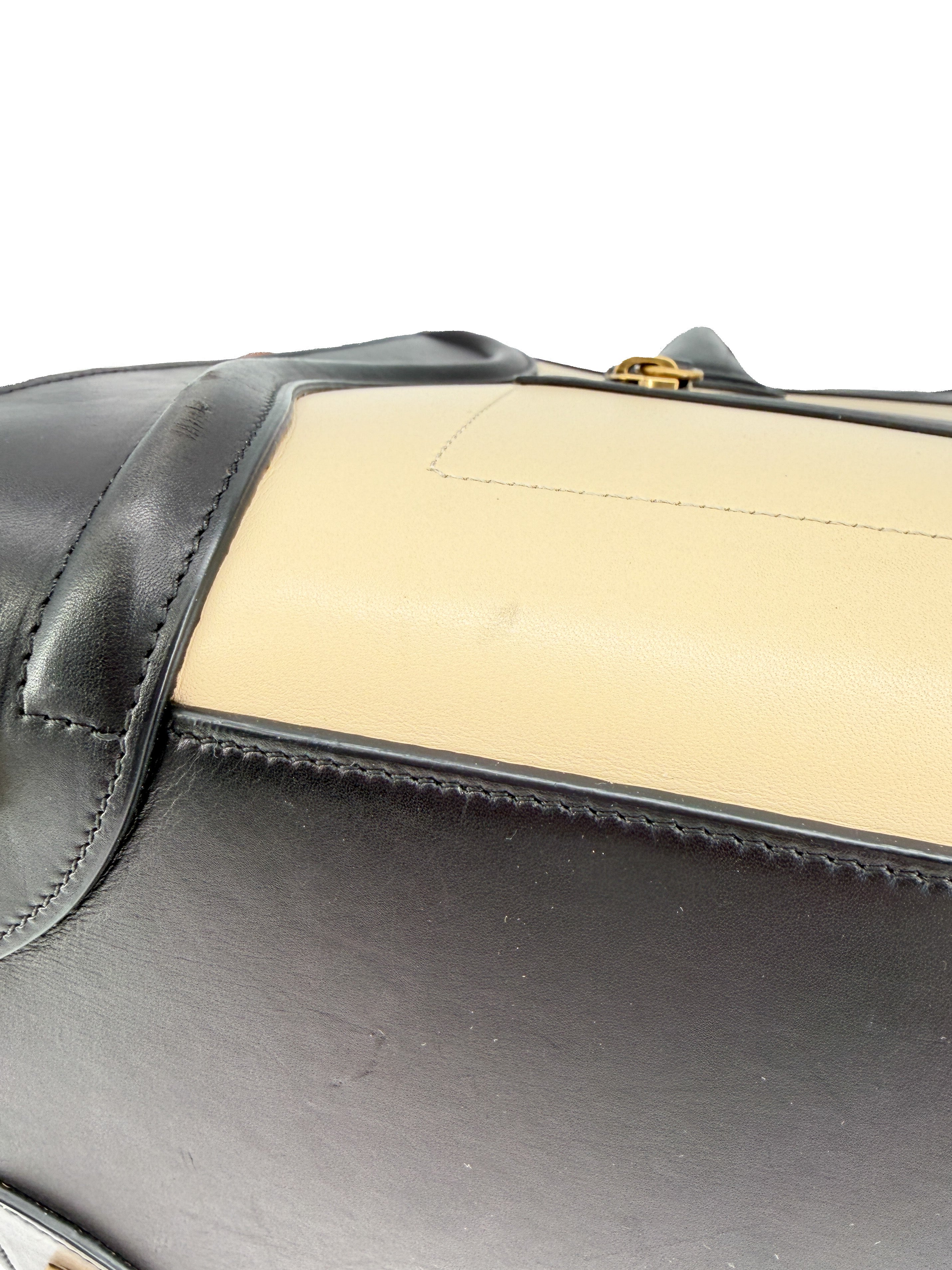 Celine tricolor cream, black, brown luggage mini F-CU-0144