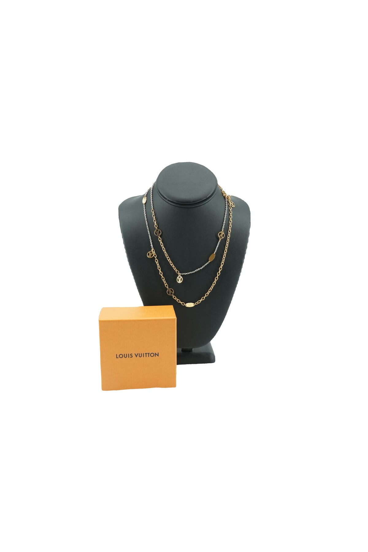 Louis Vuitton two tone logomania Sautoir necklace