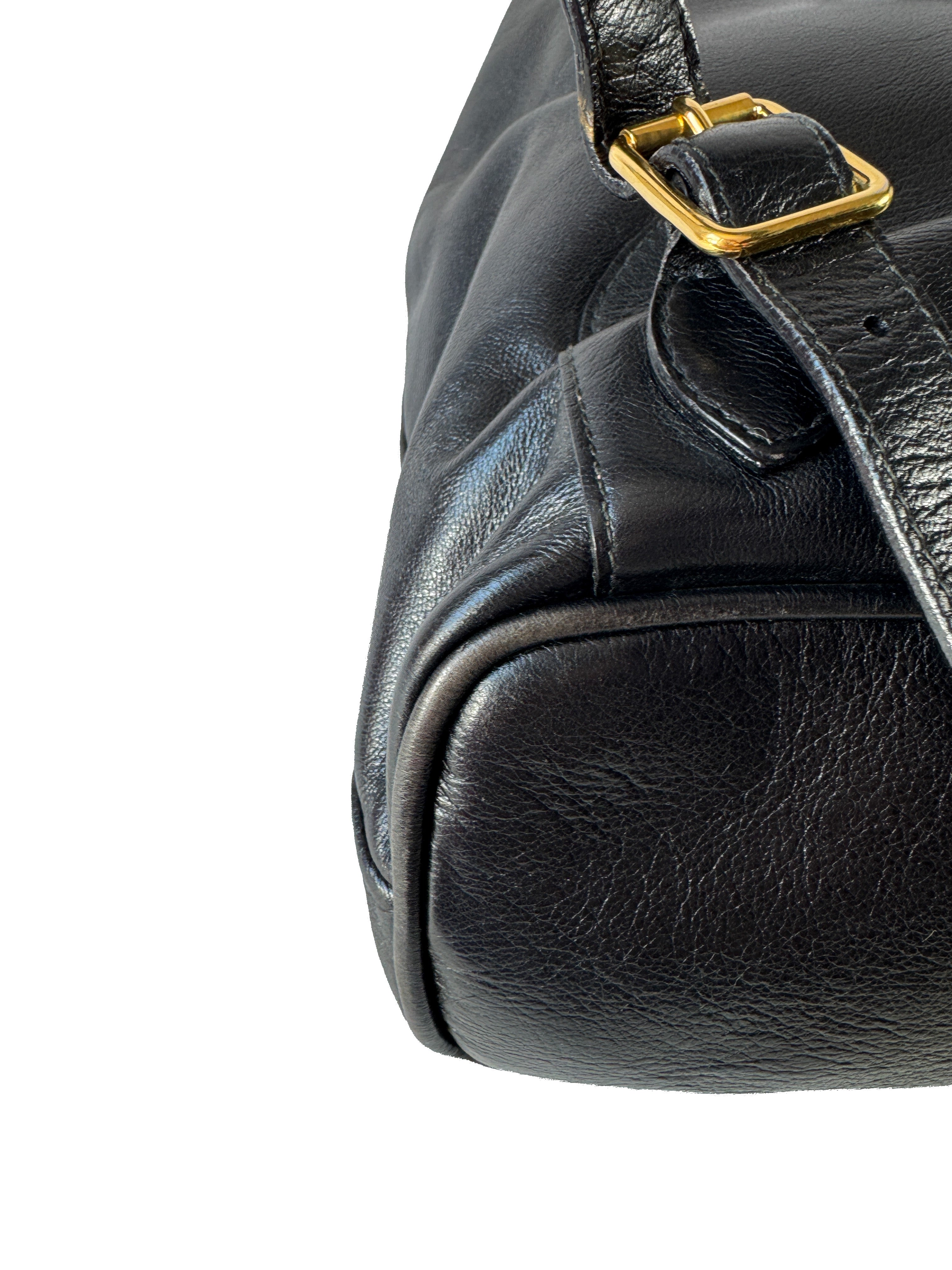 Gucci black Bamboo handle backpack 3580016