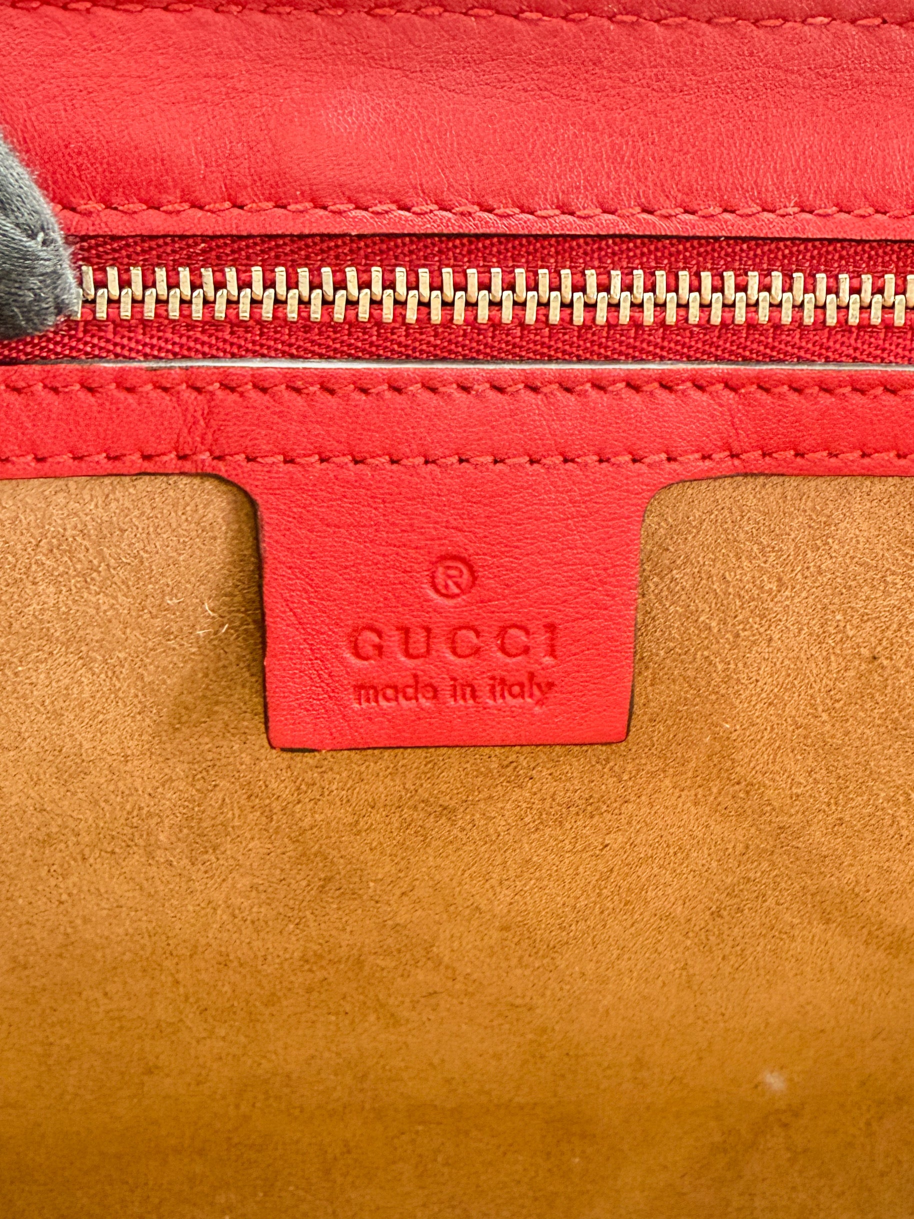 Gucci red, pink leather Medium Padlock shoulder bag 409486 498879