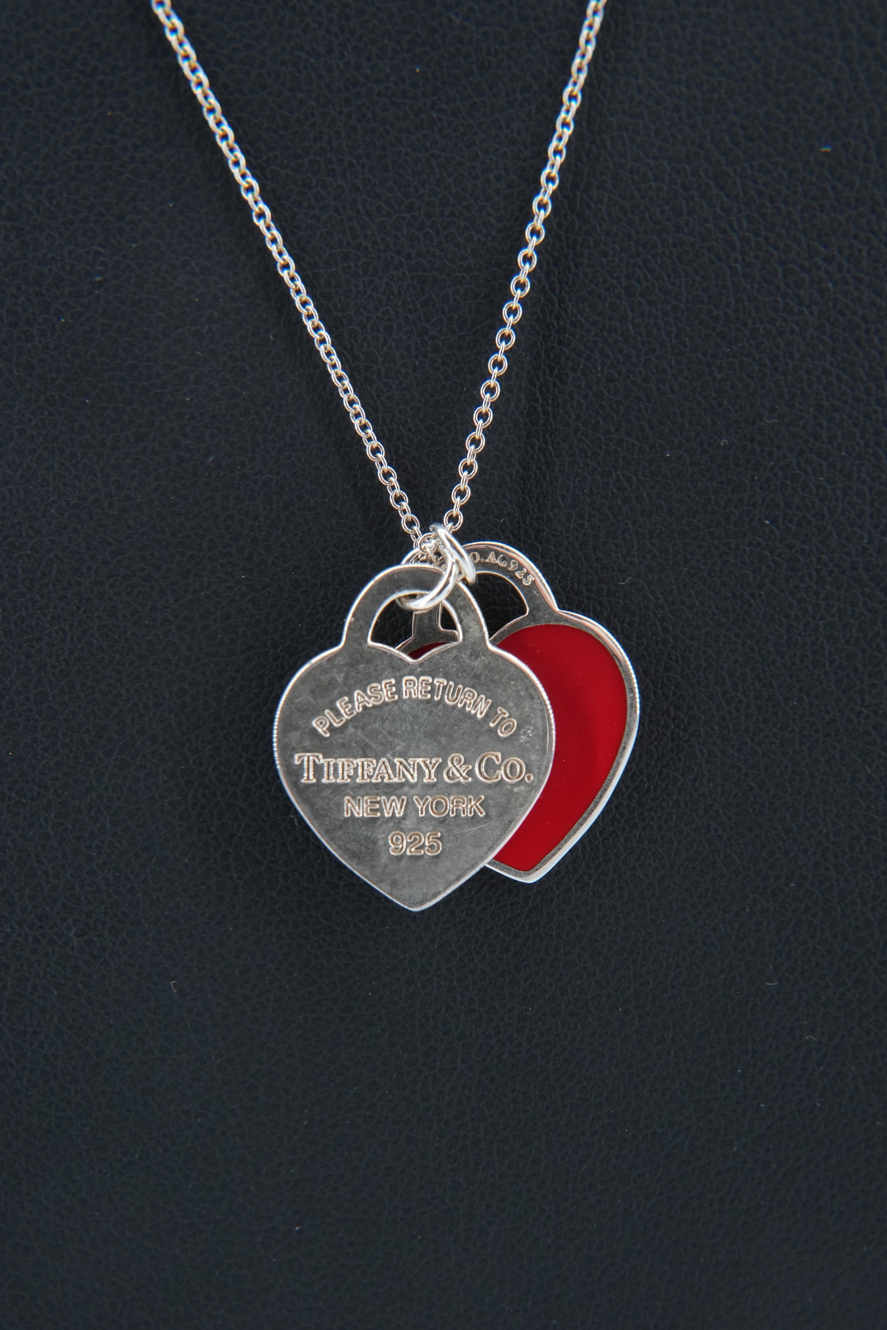 Tiffany & Co sterling silver double heart necklace