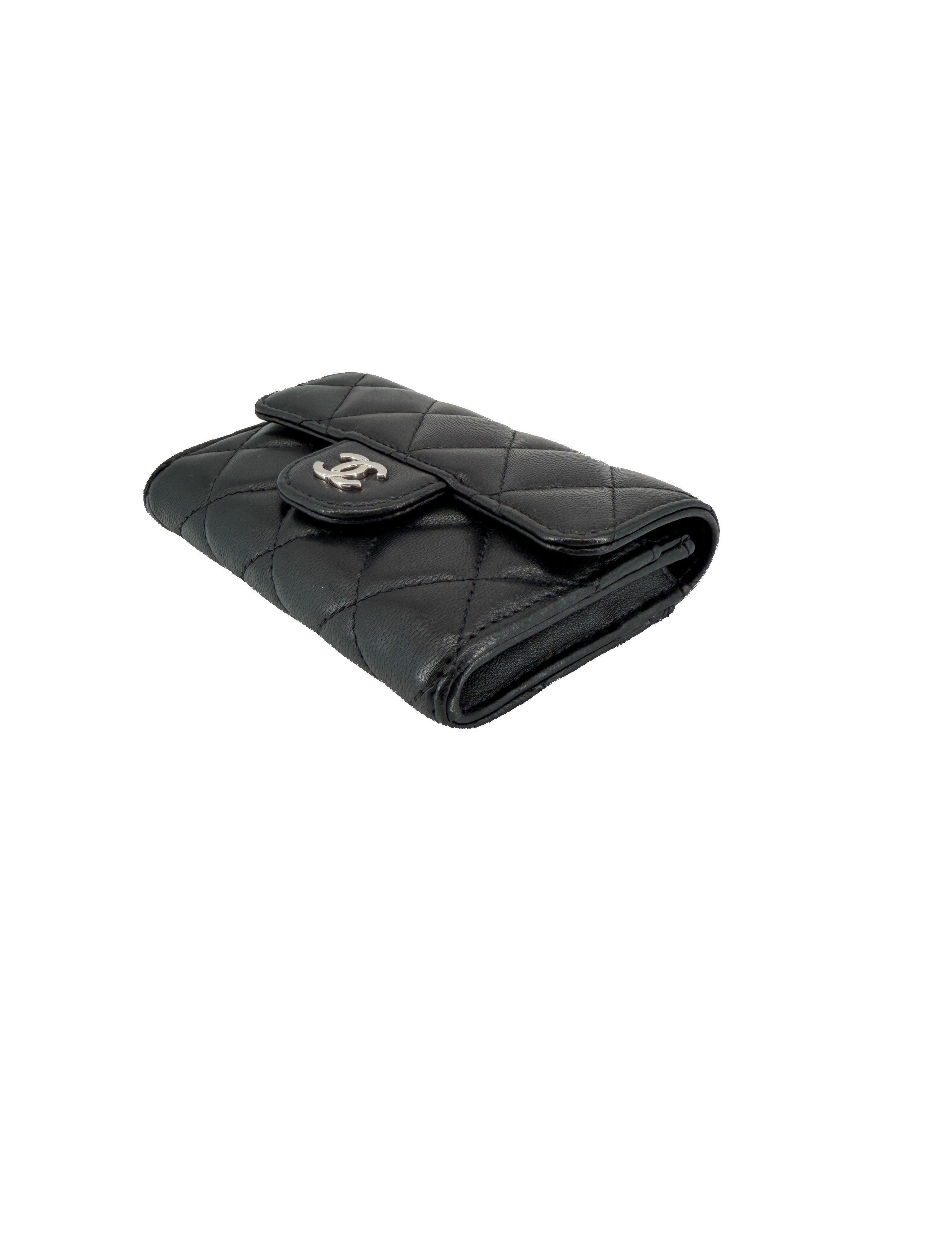 Chanel lambskin black classic flap card holder wallet 30739131 BOX