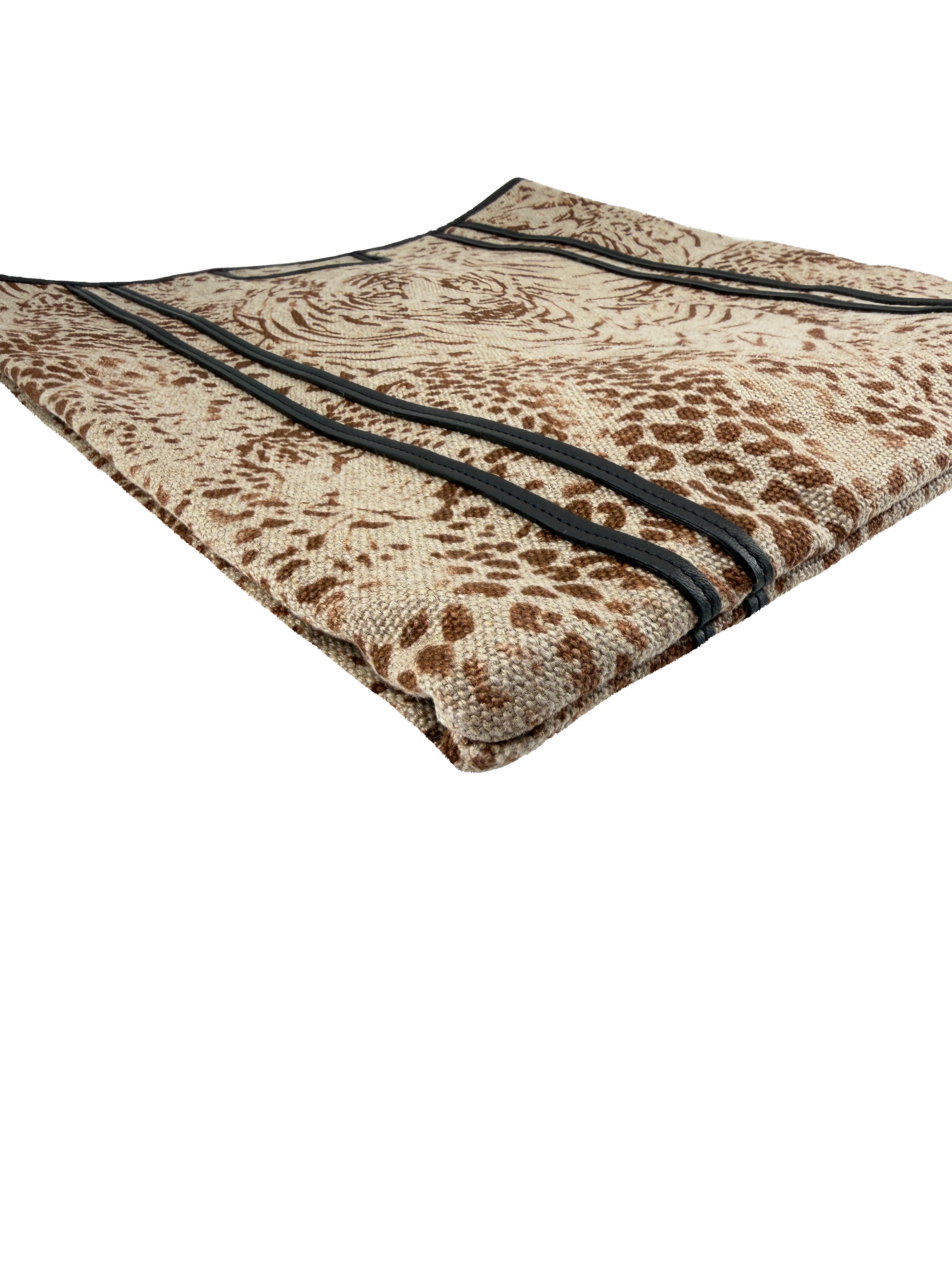 Chloe Vick Medium Tiger & Leopard Print Canvas Tote Bag 01-11-50