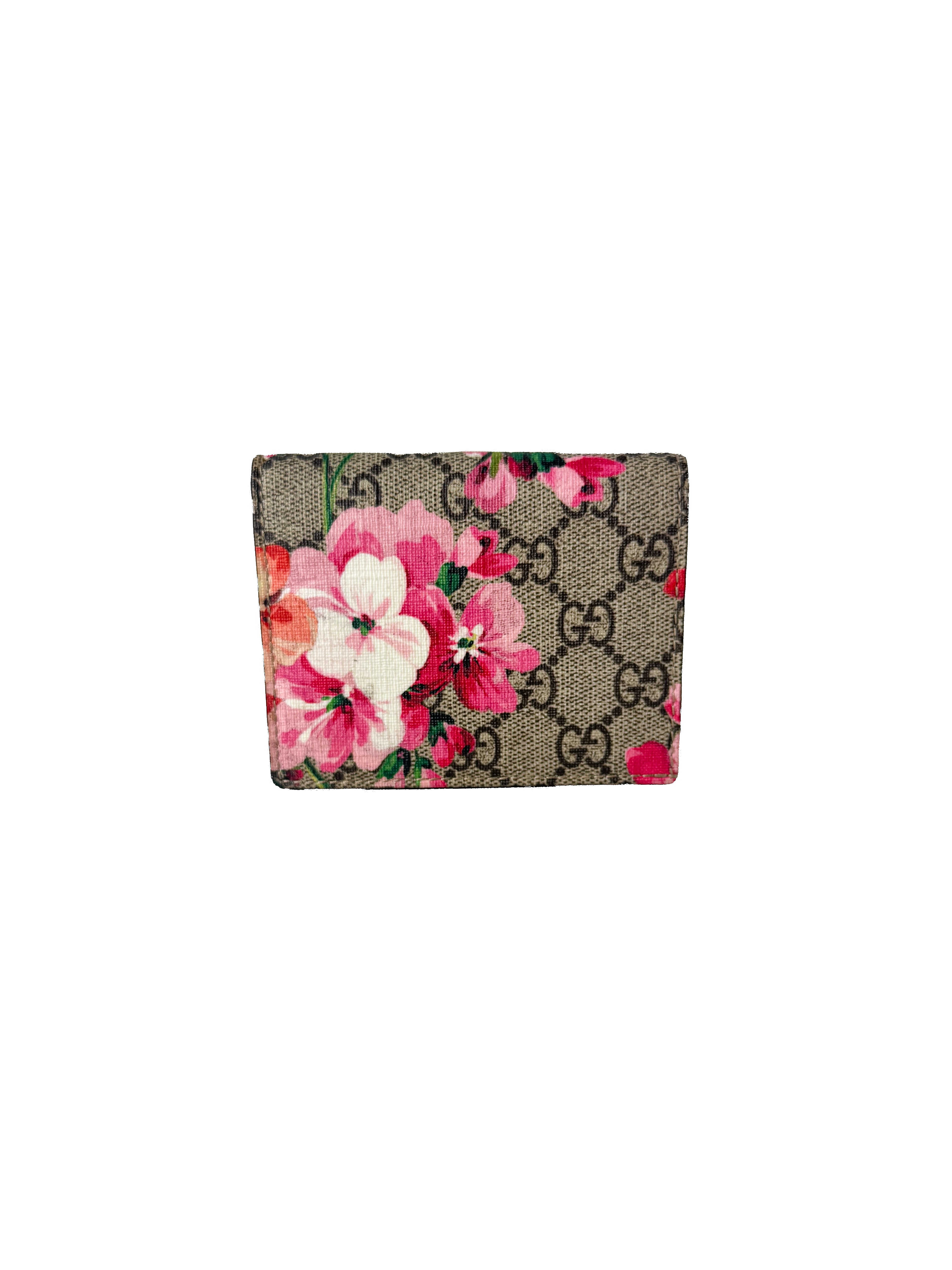 Gucci GG Supreme Blooms compact wallet 410088-525040