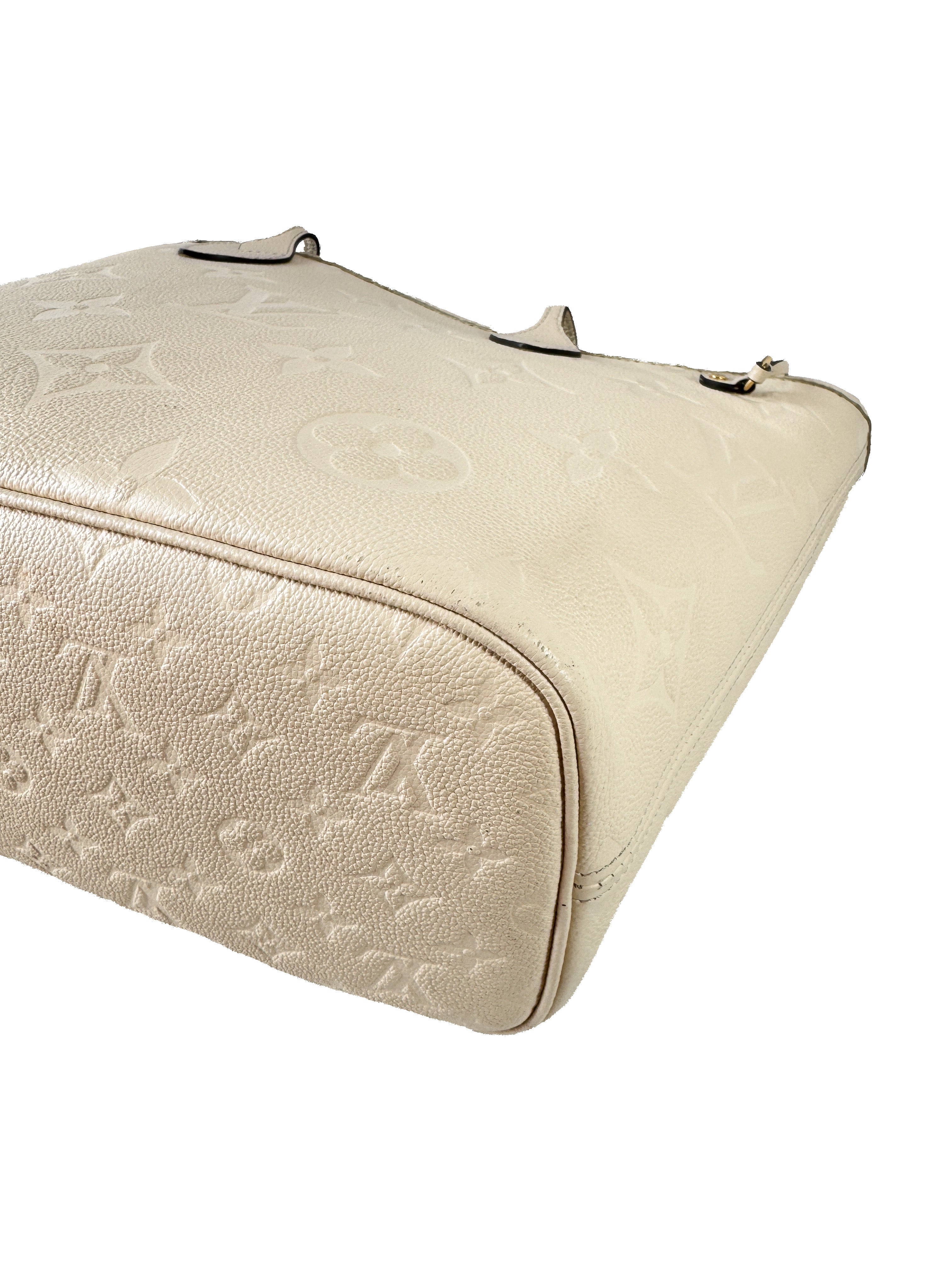 Louis Vuitton cream giant monogram empreinte Neverfull MM (NFC)