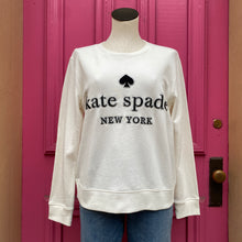 Kate Spade cream embroidered logo sweatshirt size M NWT