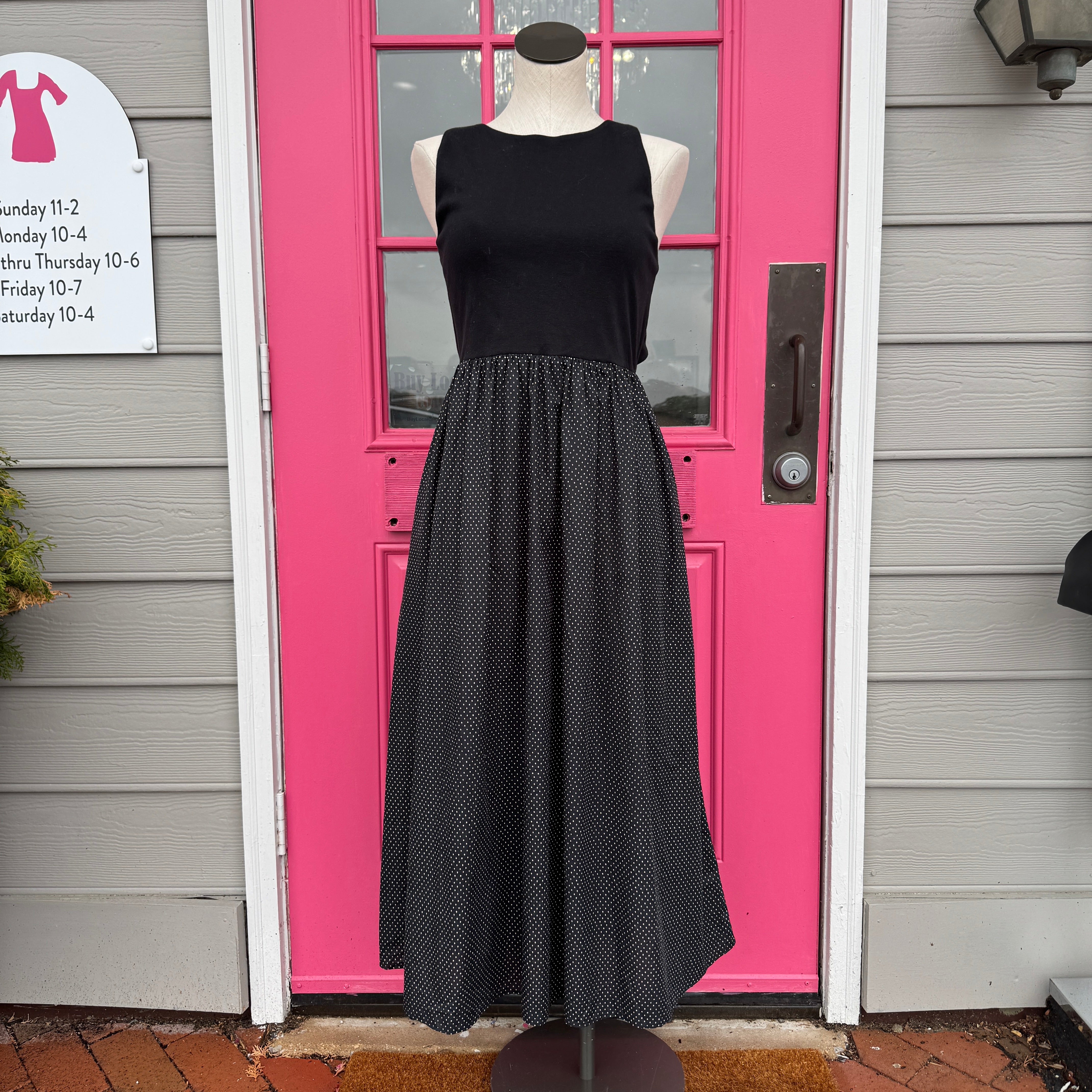 Christy Dawn black white tank dress size L