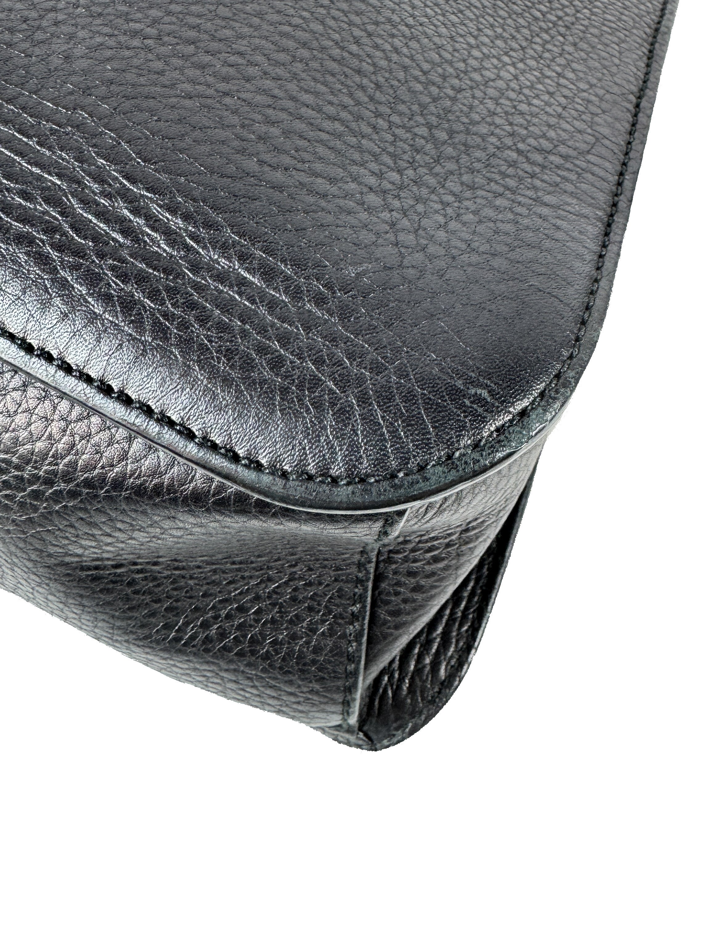 Gucci black leather bamboo daily tassel flap bag 370826520981