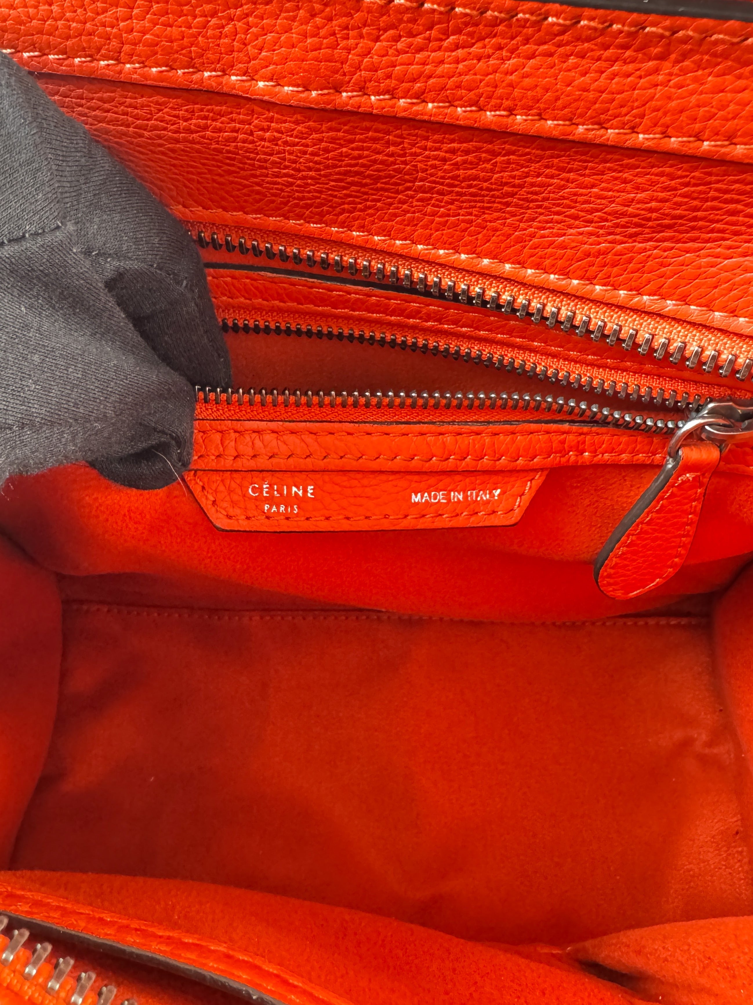 Celine red/orange micro luggage tote F-CE-0153
