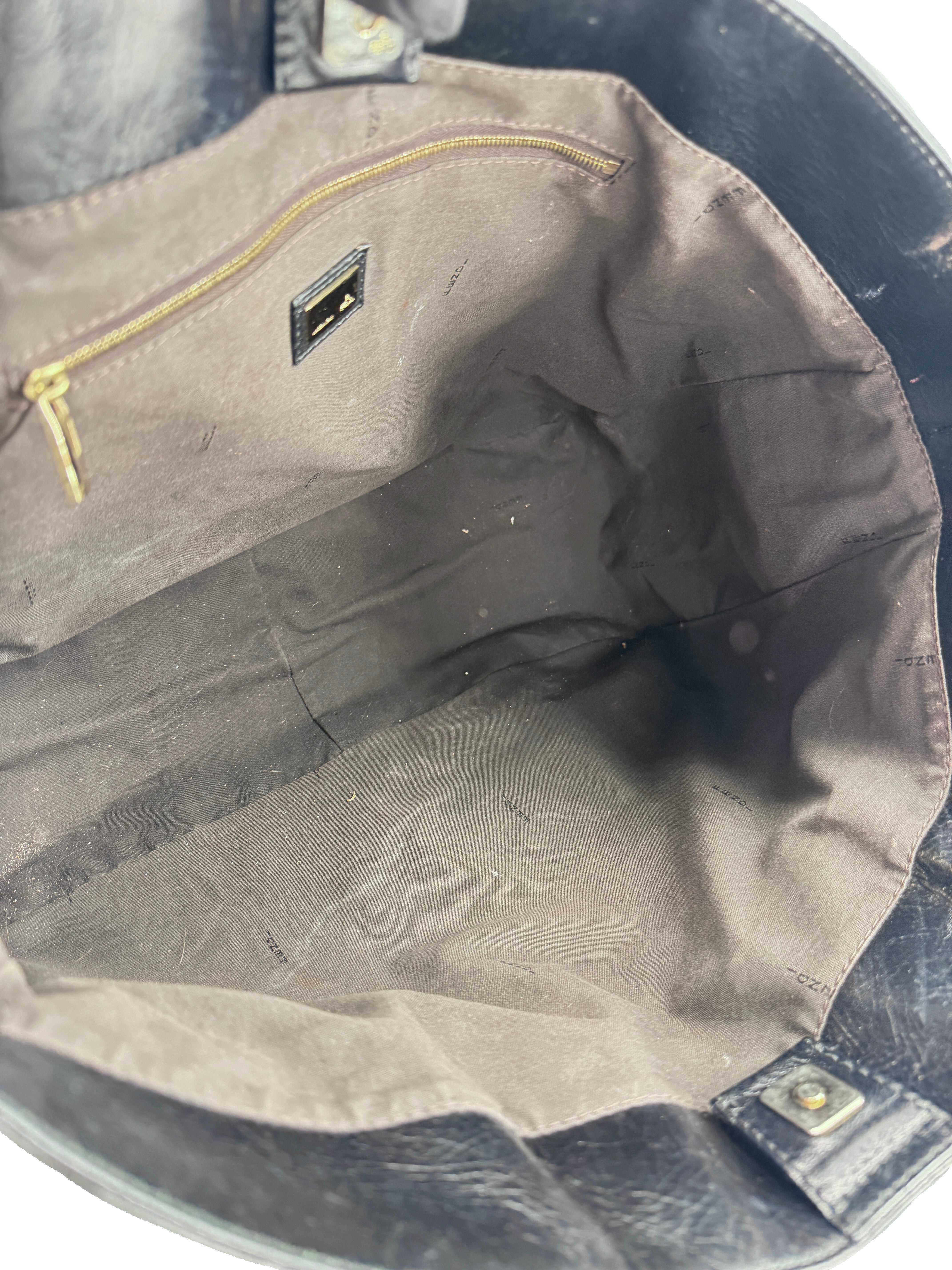 Fendi black leather Twins tote 089