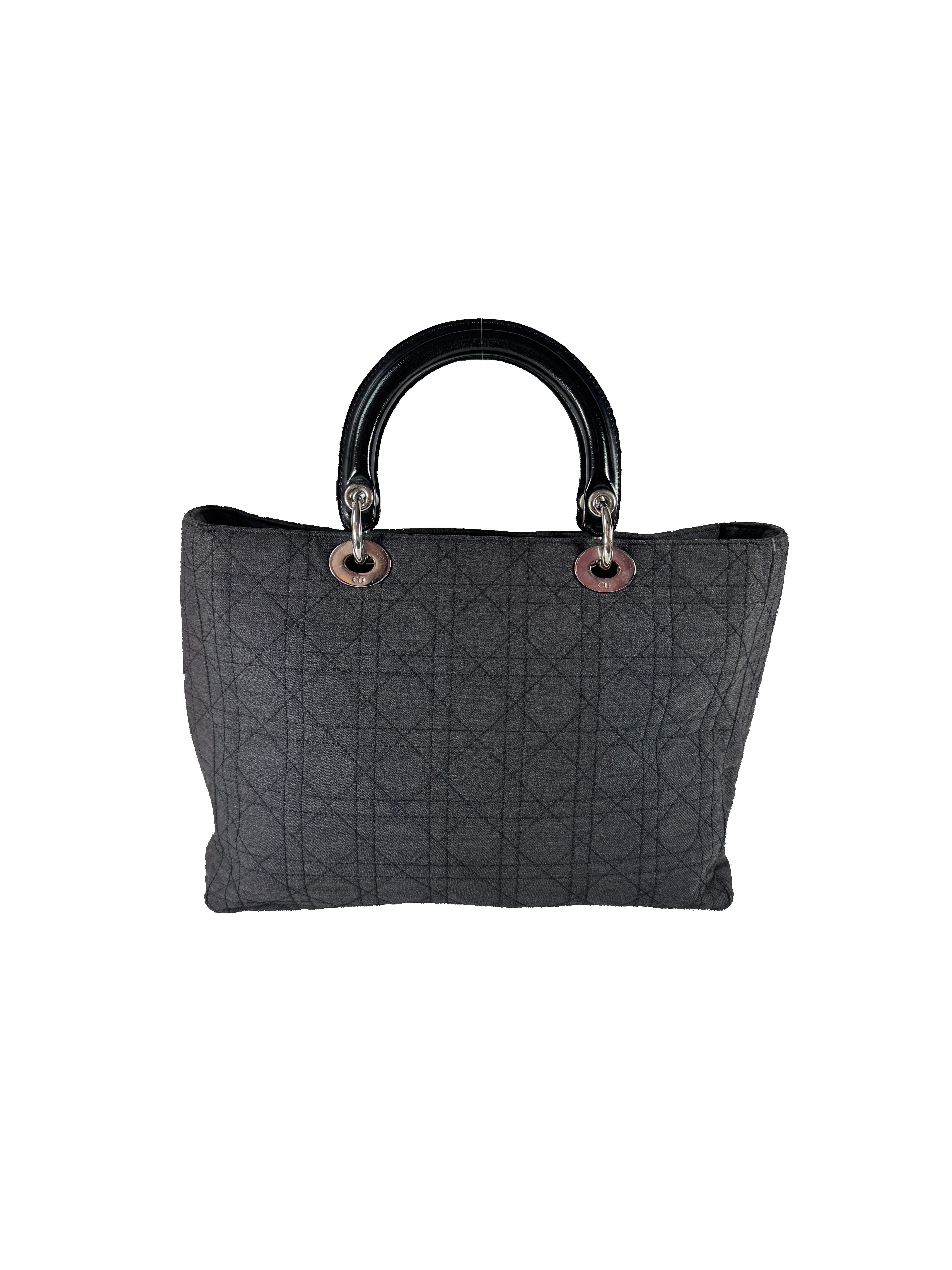 Christian Dior black denim Lady Dior vintage RU 0967