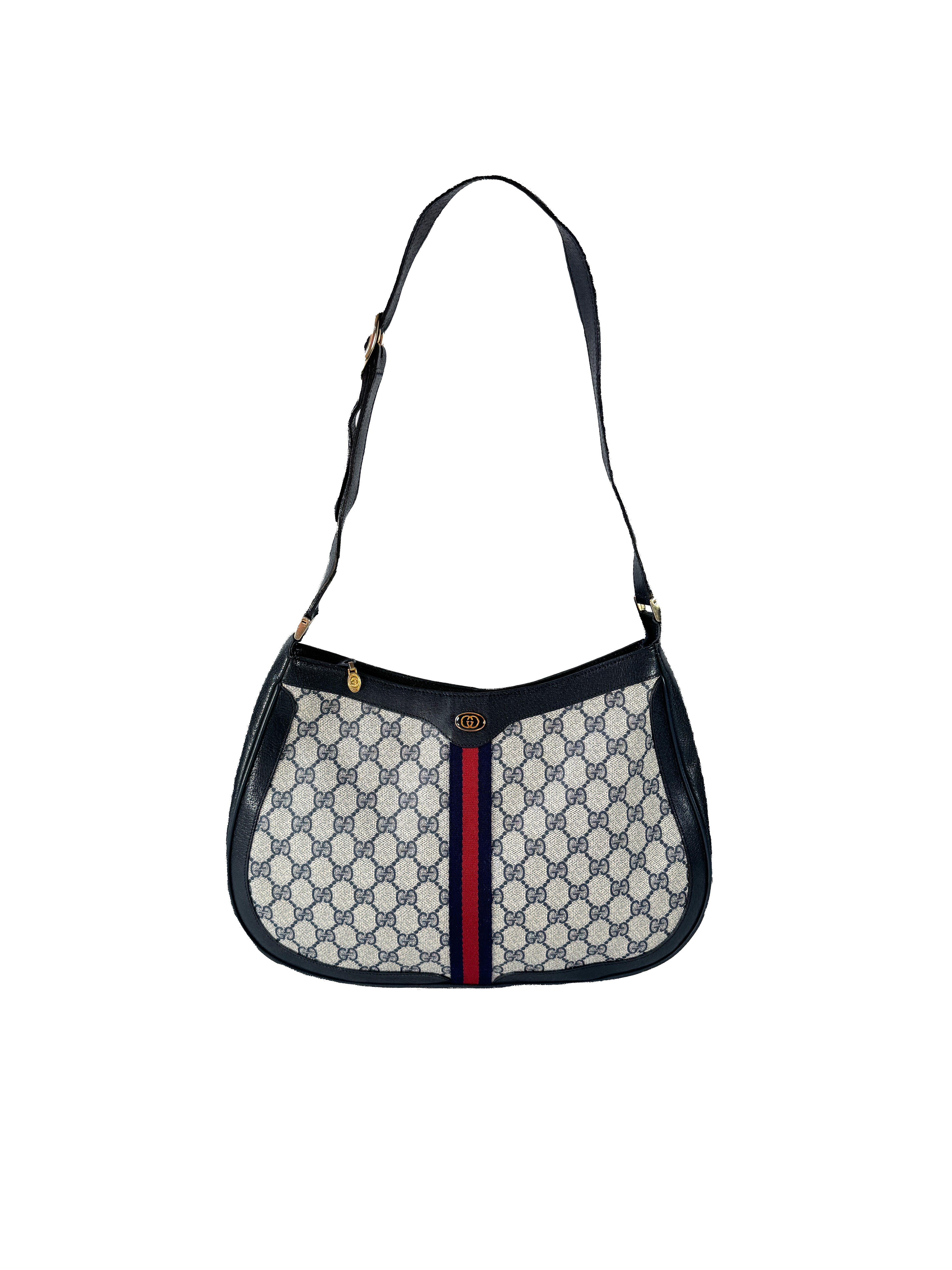Gucci navy sherry line vintage shoulder bag 140014467