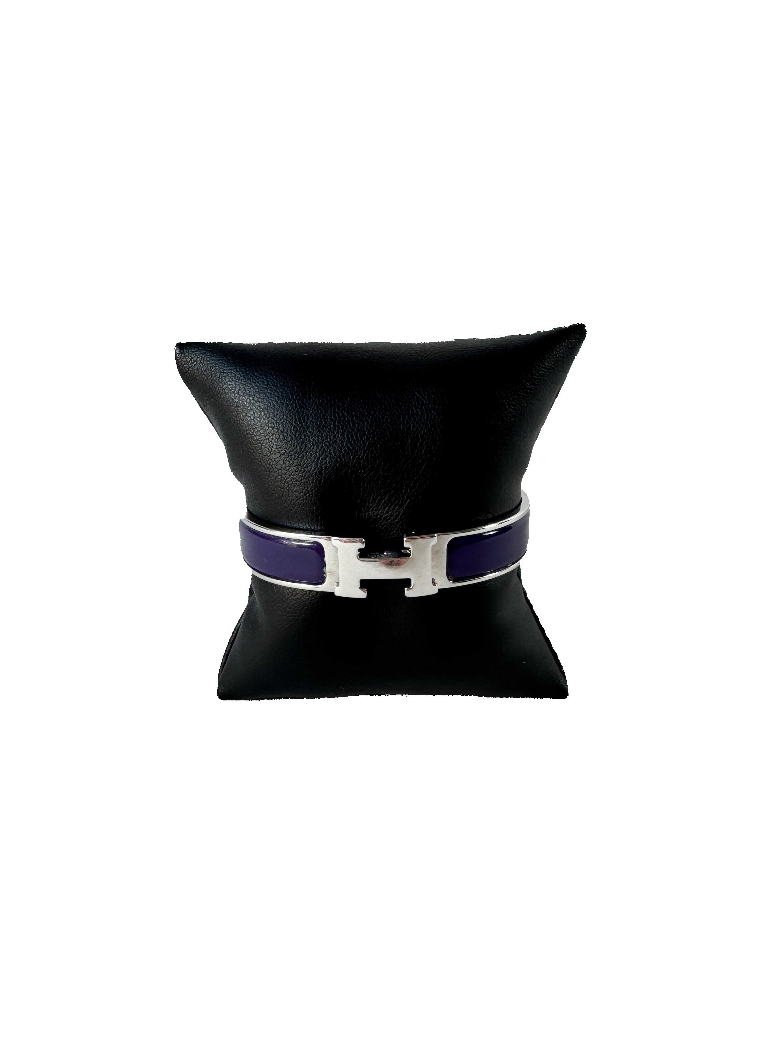 Hermès purple/silver Clic H bracelet