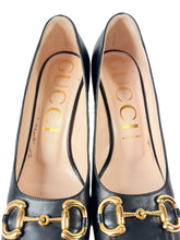 Gucci black leather Malaga Kid Horsebit 75mm Pumps size 40.5 643886