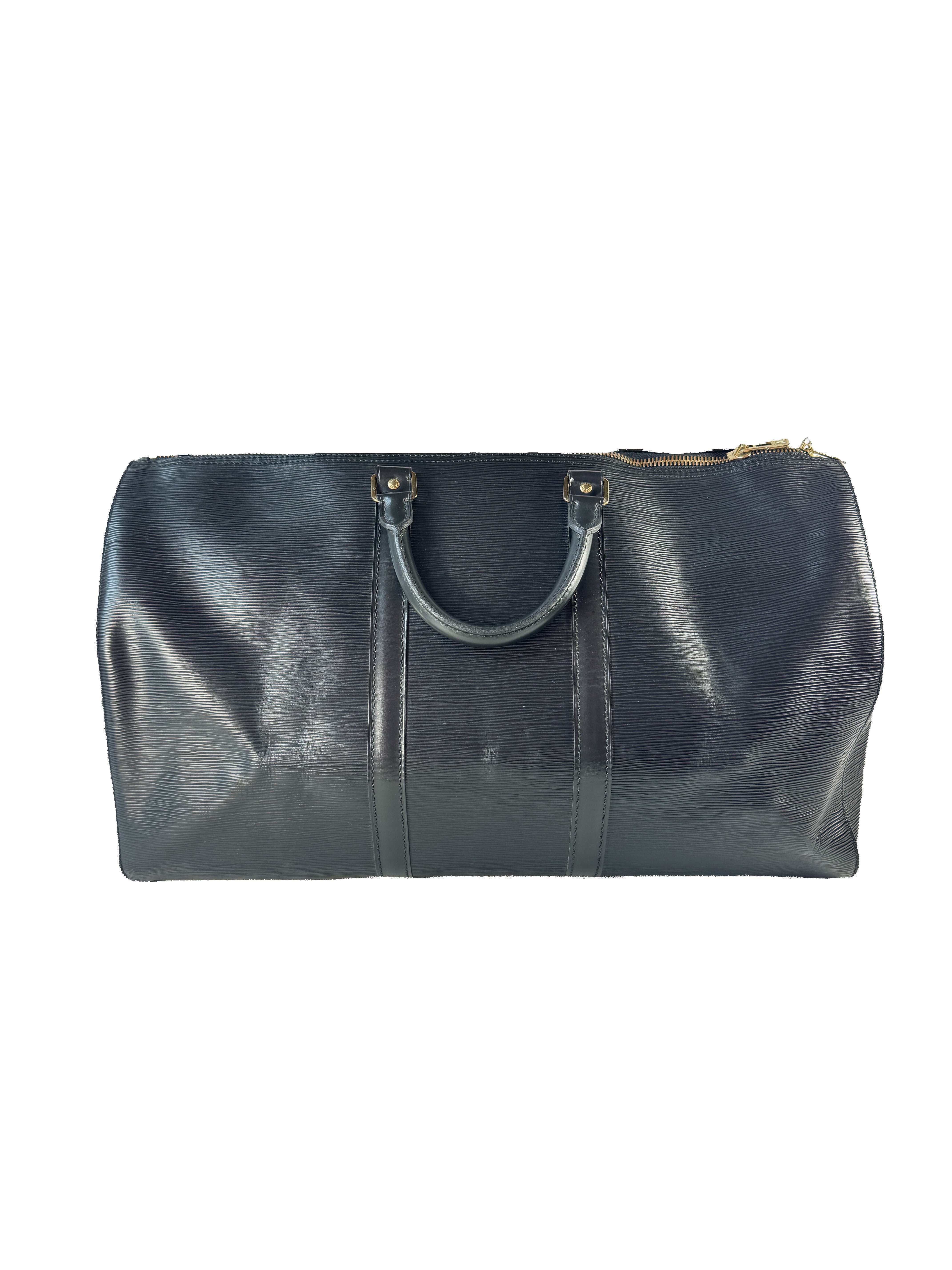 Louis Vuitton black epi keepall 50 VI0990