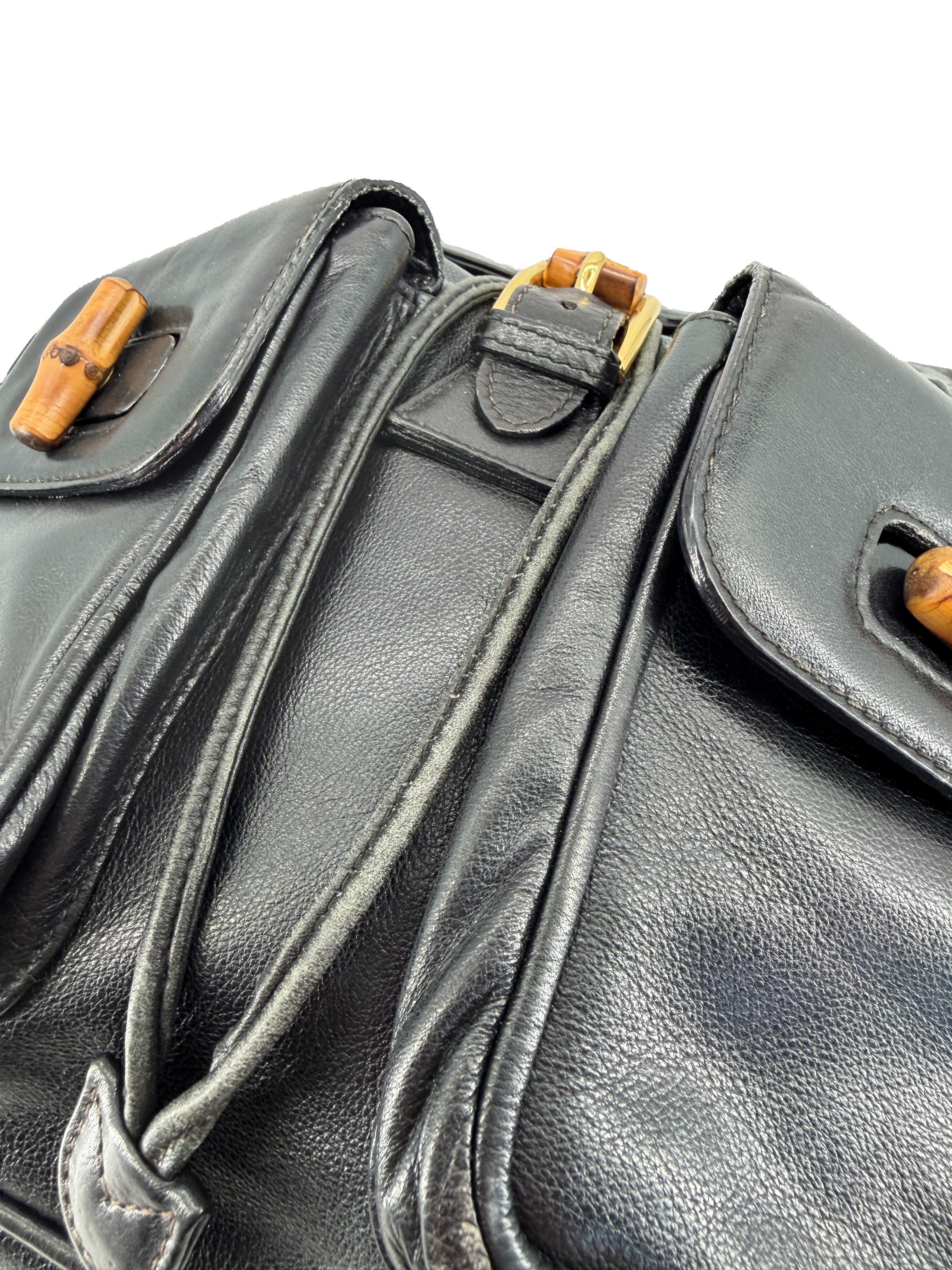 Gucci black Bamboo handle backpack 3580016