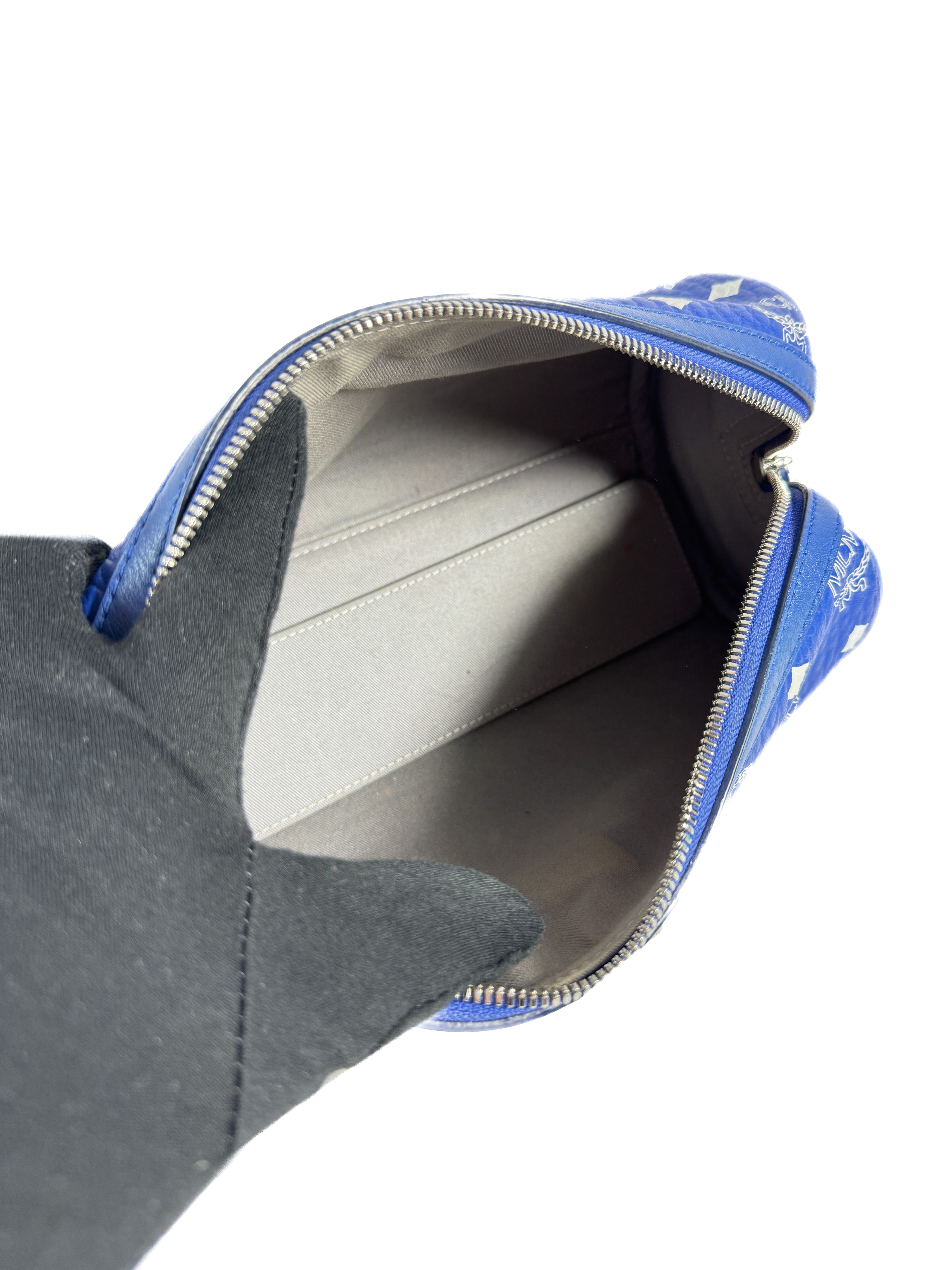 MCM blue Ottomar toiletry bag