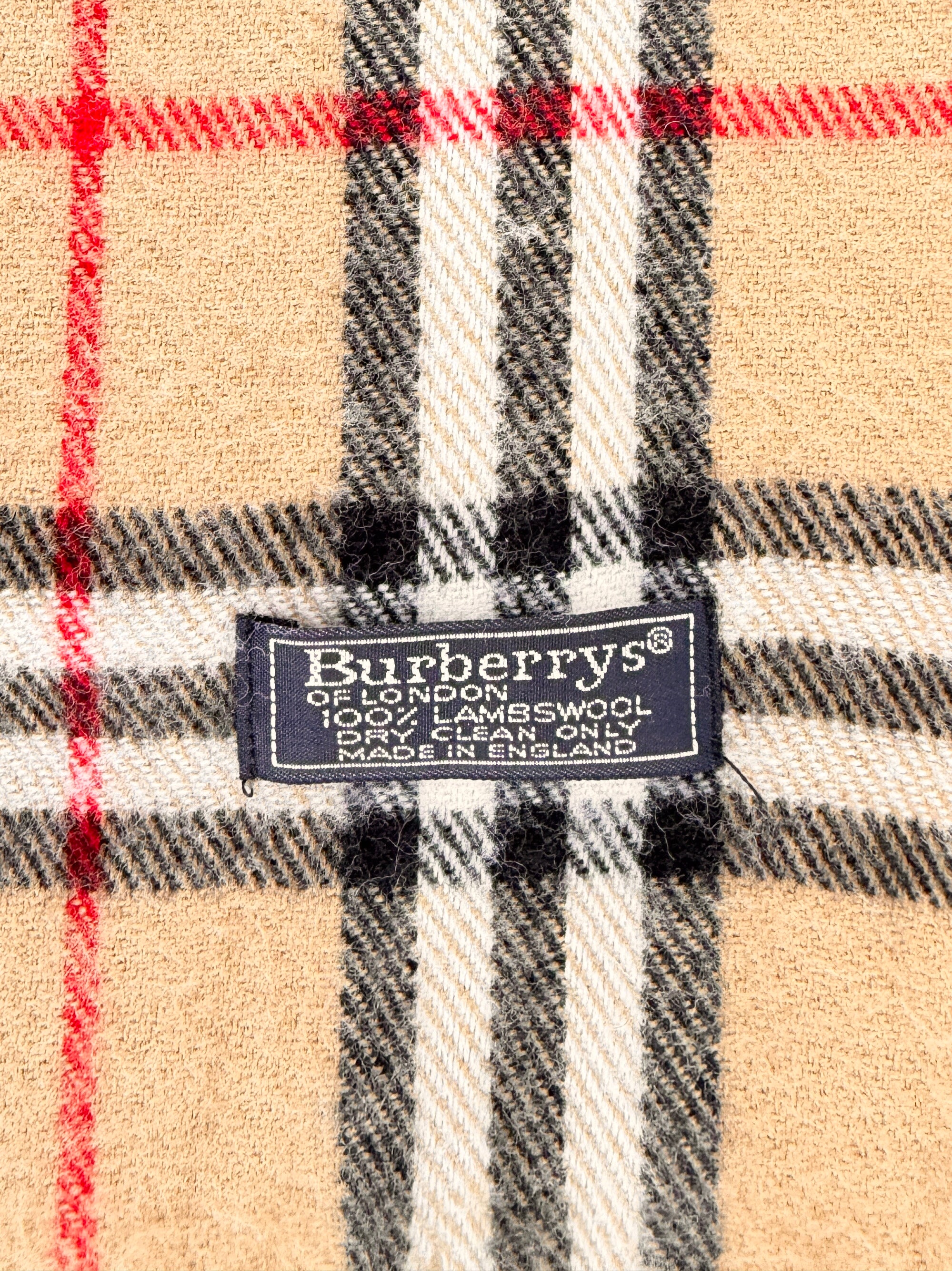 Burberry brown plaid vintage lambswool scarf