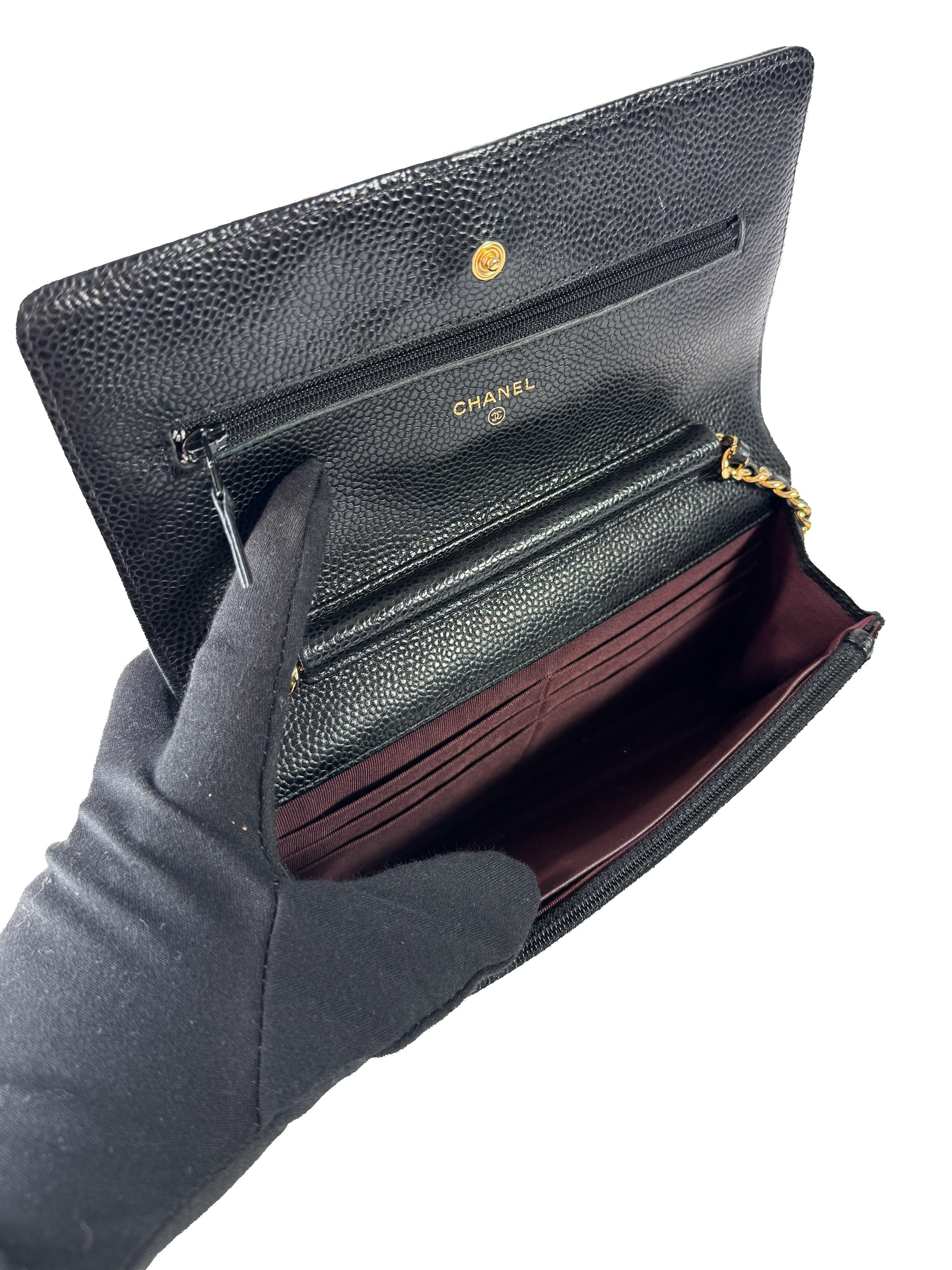 Chanel black caviar leather WOC 26009956