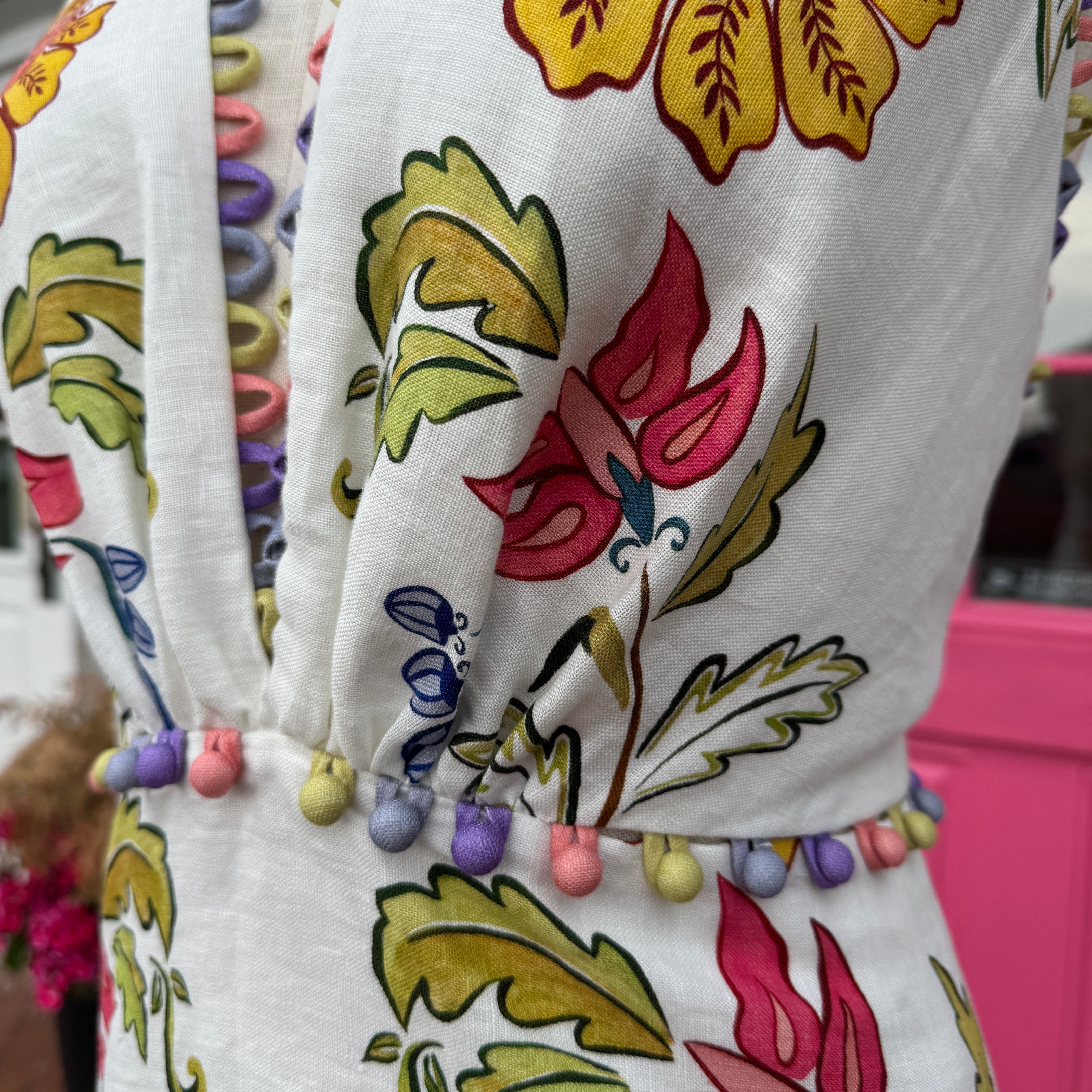 FARM RIO white multicolor floral linen tank dress size XL NWT