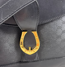 Gucci black micro GG horseshoe shoulder bag 001-86-1198