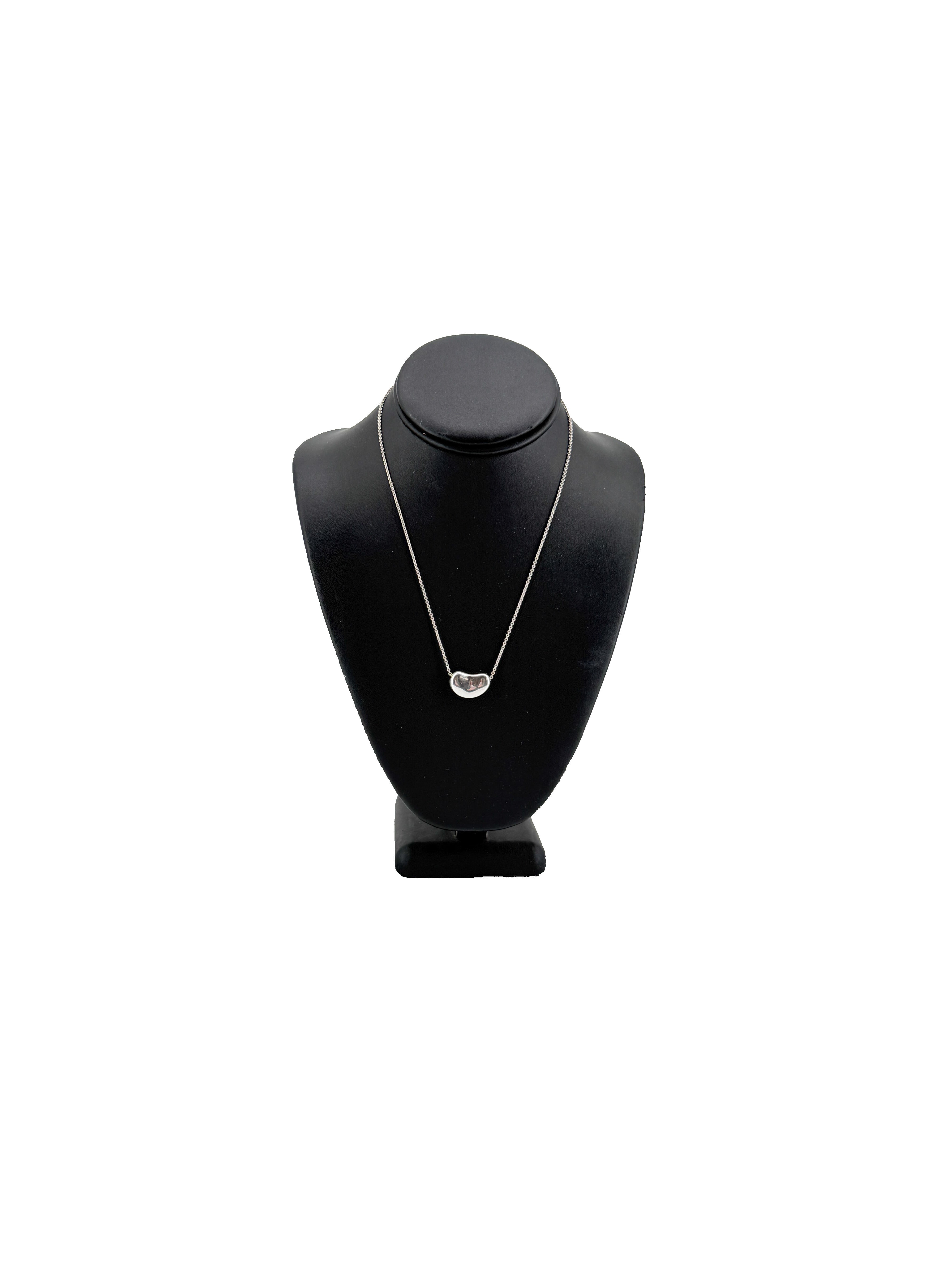 Tiffany & Co Elsa Peretti sterling silver 18mm bean necklace