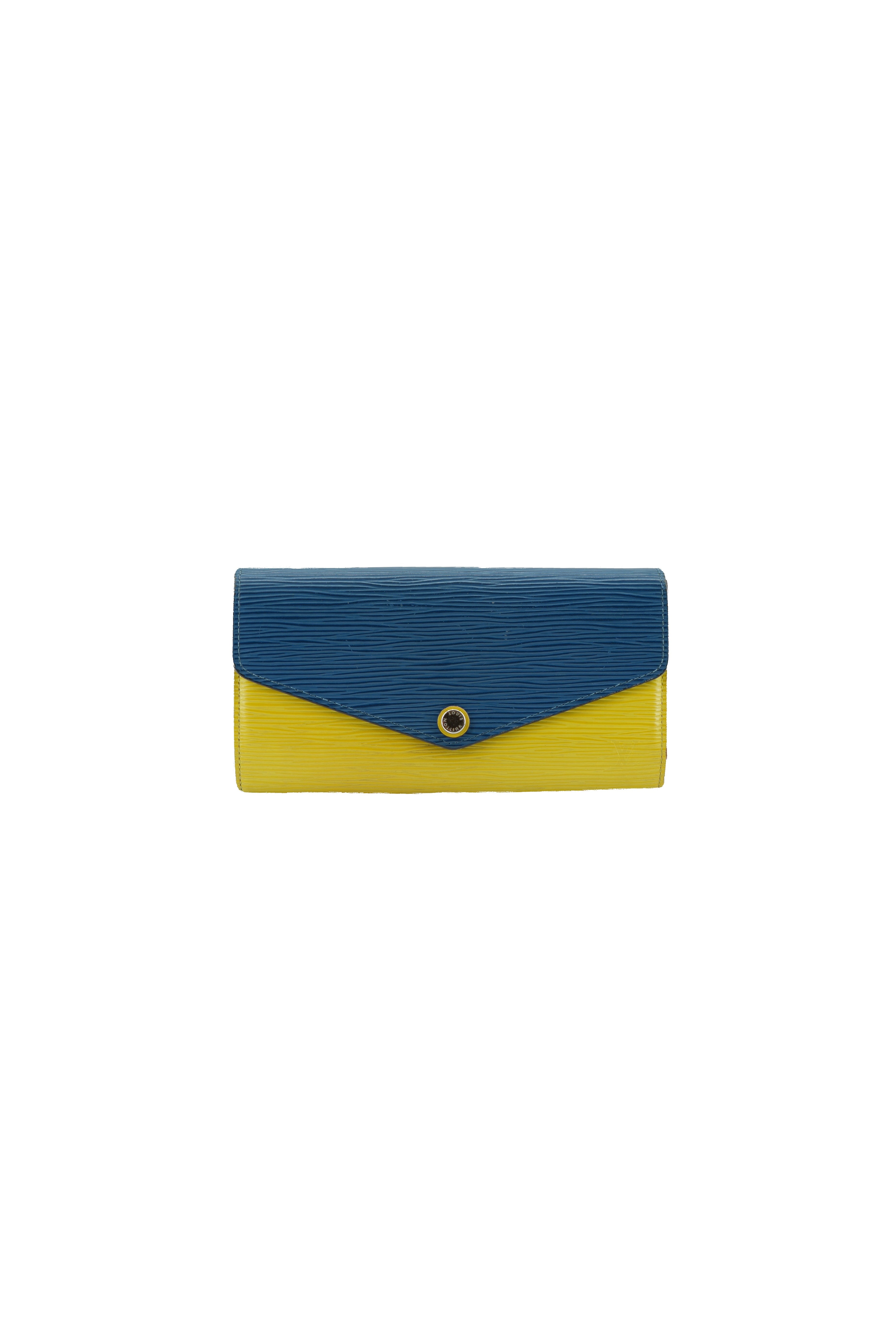 Louis Vuitton epi leather yellow blue Sarah wallet (no datecode)